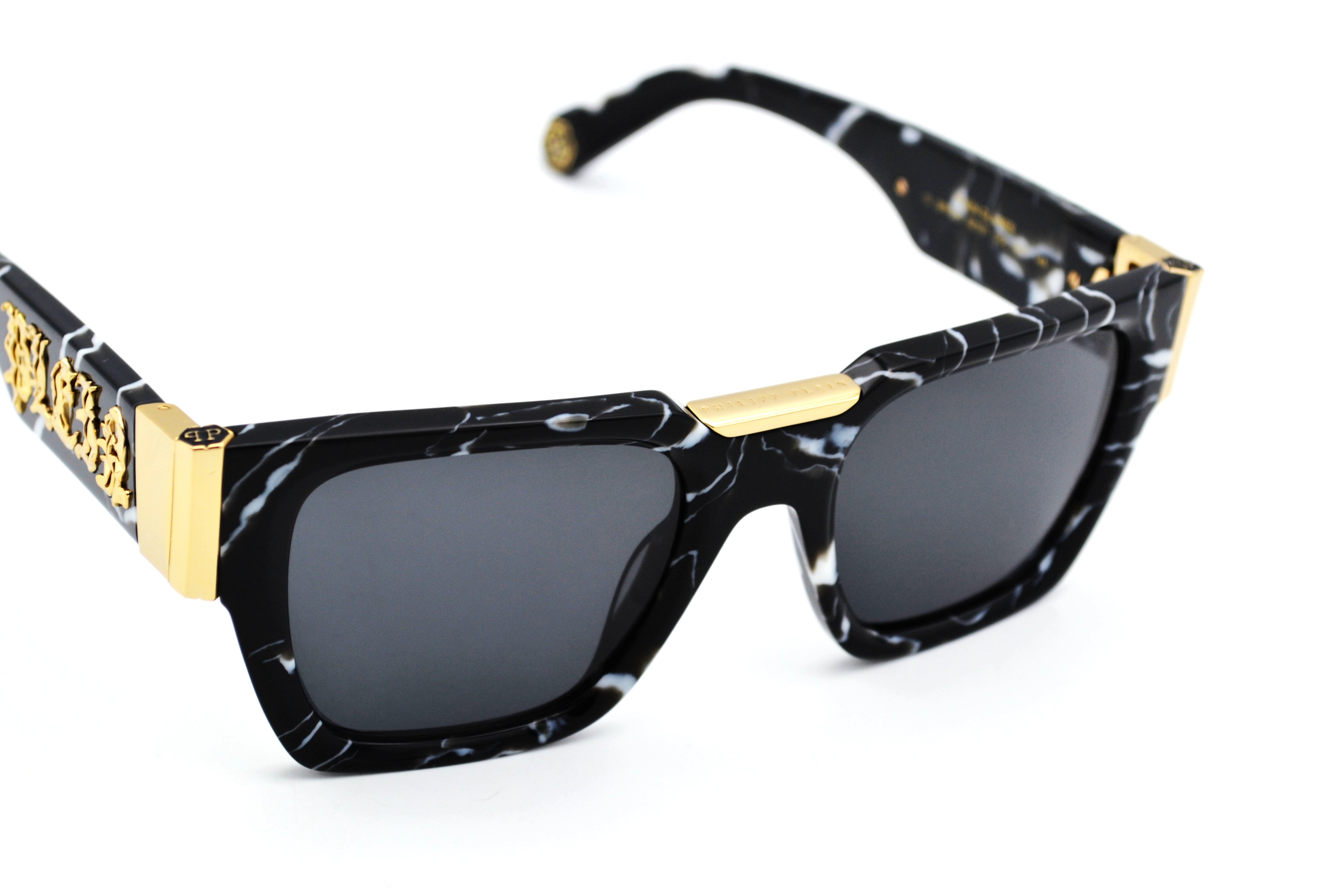 Philipp Plein Sunglasses - PLEIN GLARES SPP095 Acetate and Gold Metal Design for Men