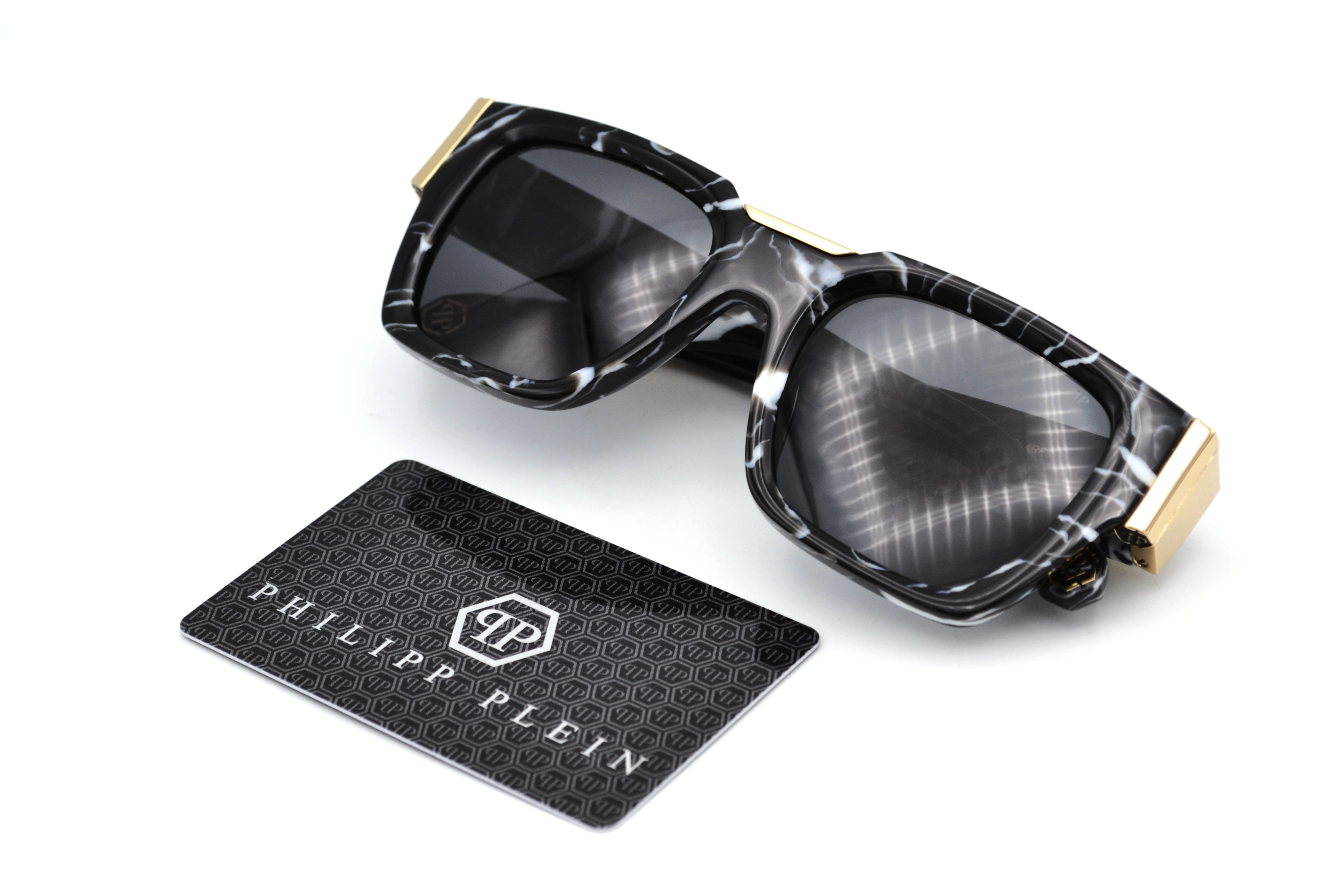 Philipp Plein Sunglasses - PLEIN GLARES SPP095 Acetate and Gold Metal Design for Men
