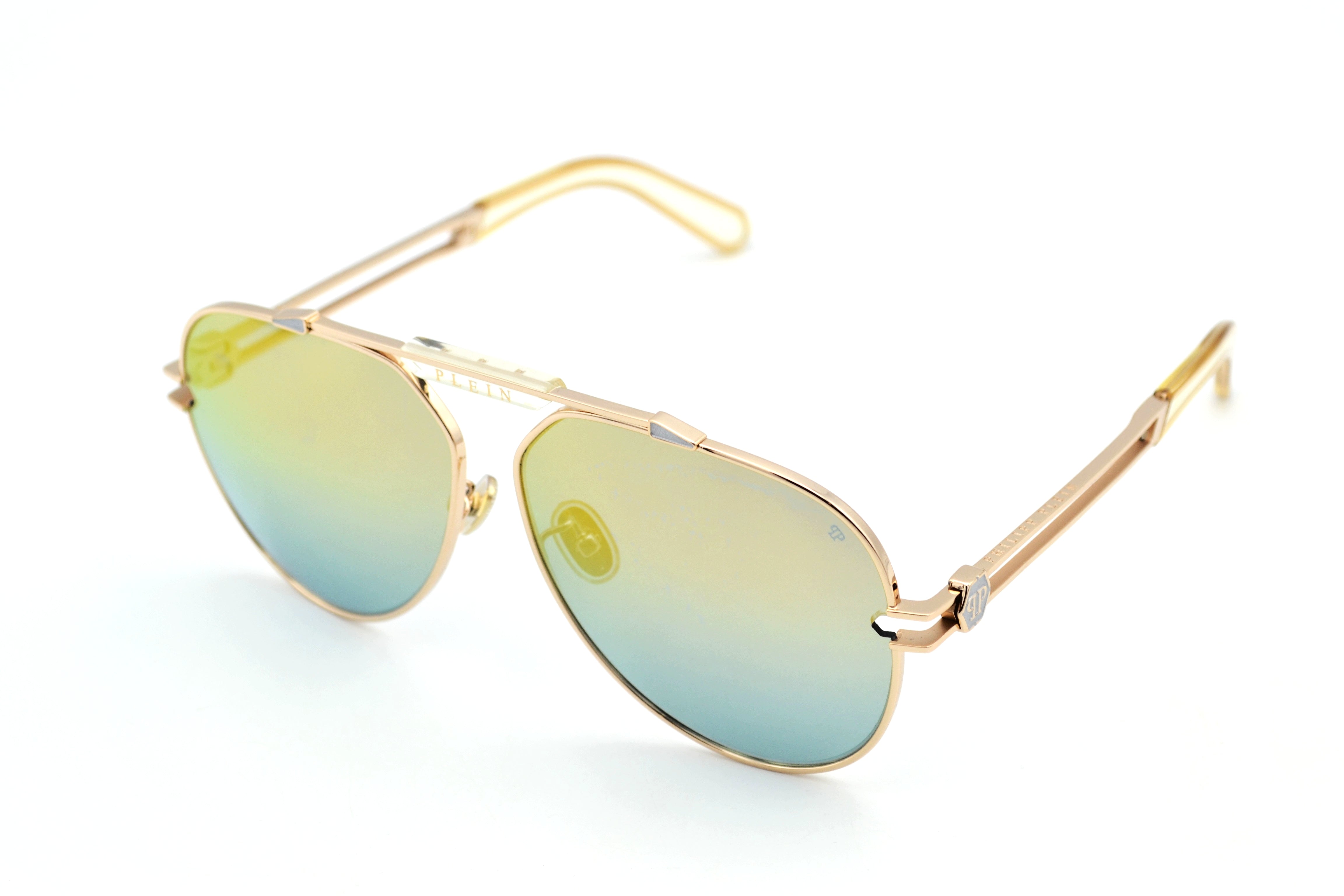 Philipp Plein Sunglasses - GOLDEN PLEIN SEVENTIES SPP048 Men's Gold Metal Design