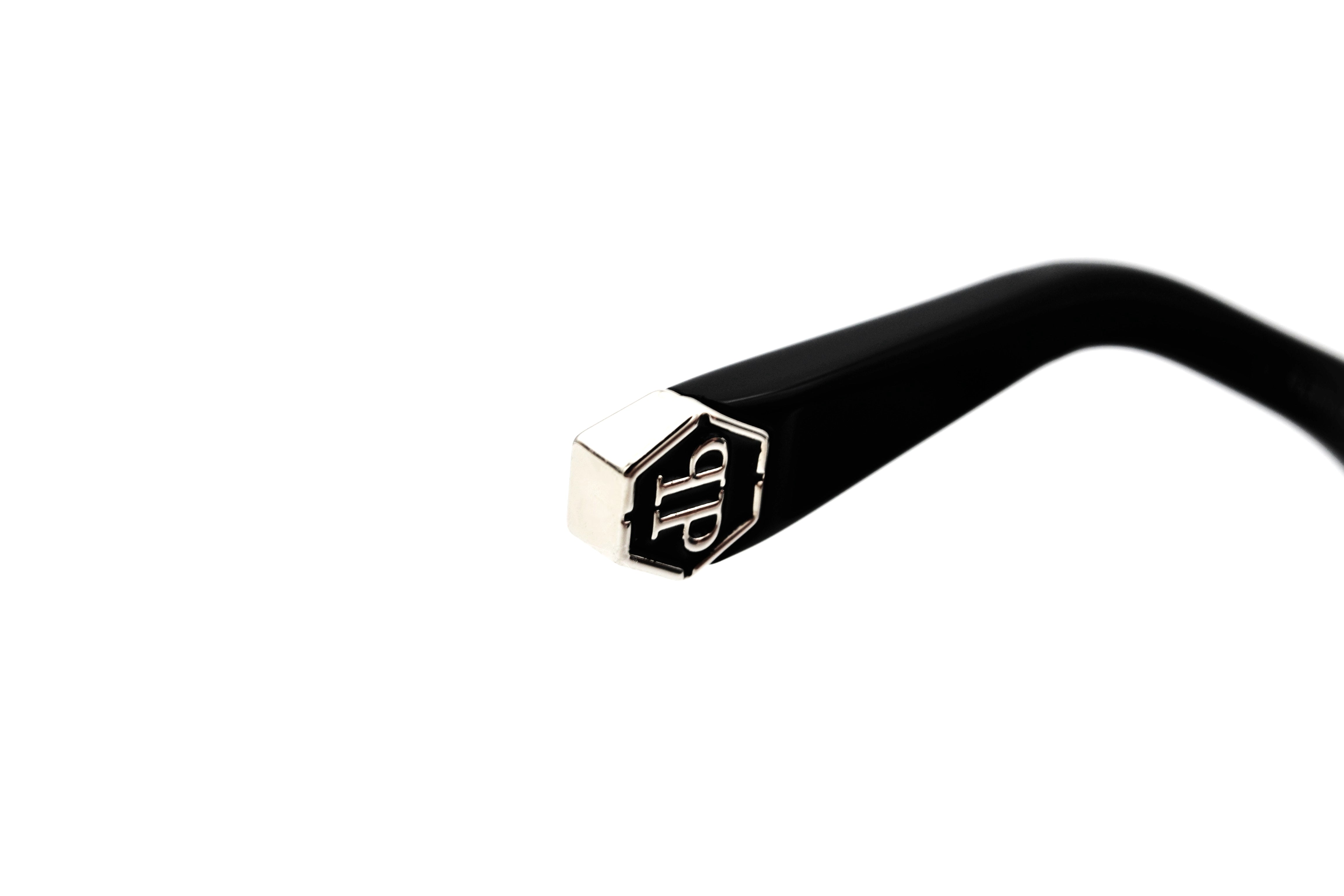 Gafas de sol Philipp Plein - Plein Badge SPP107 Diseño de metal plateado con logo, para hombre