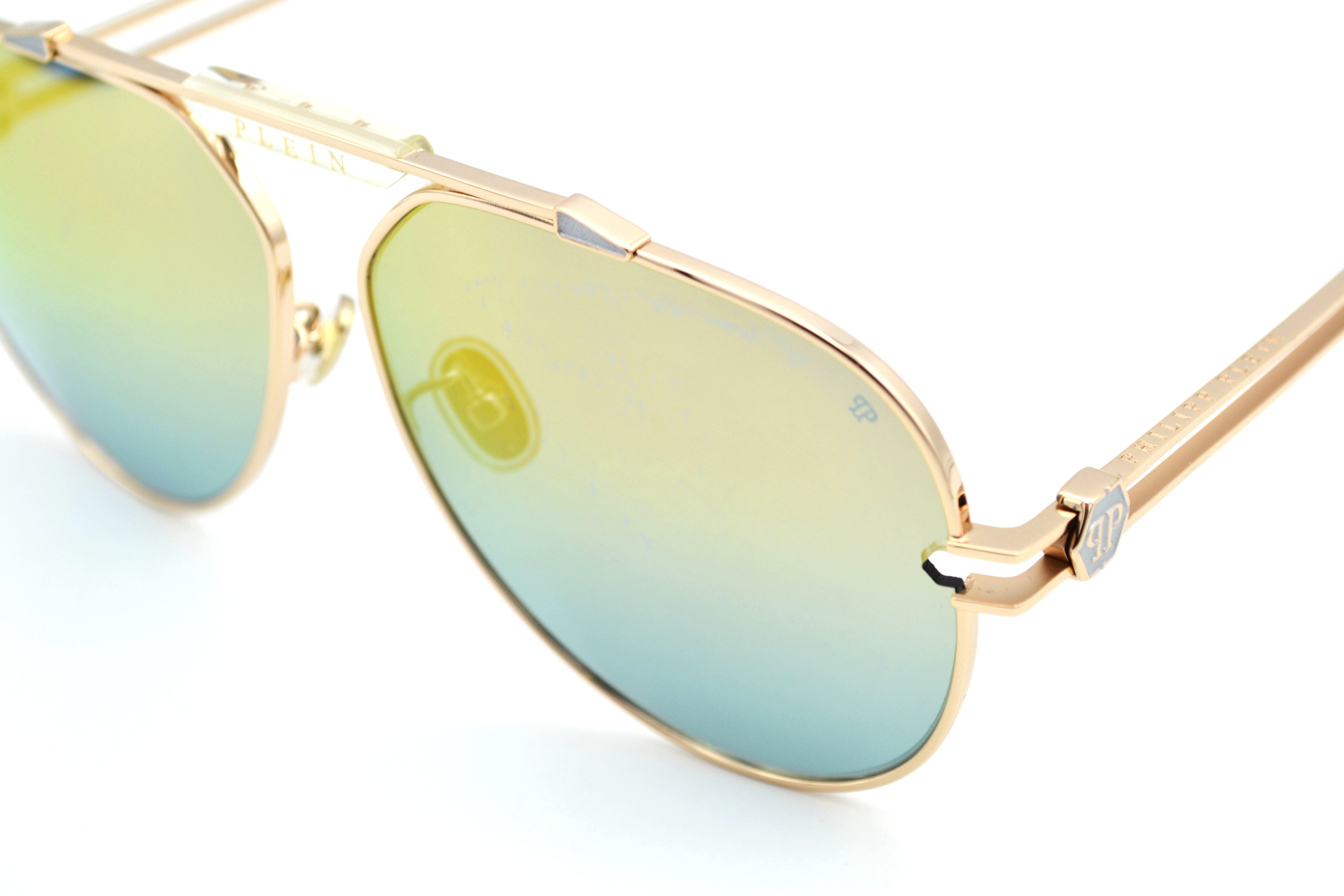 Philipp Plein Sunglasses - GOLDEN PLEIN SEVENTIES SPP048 Men's Gold Metal Design