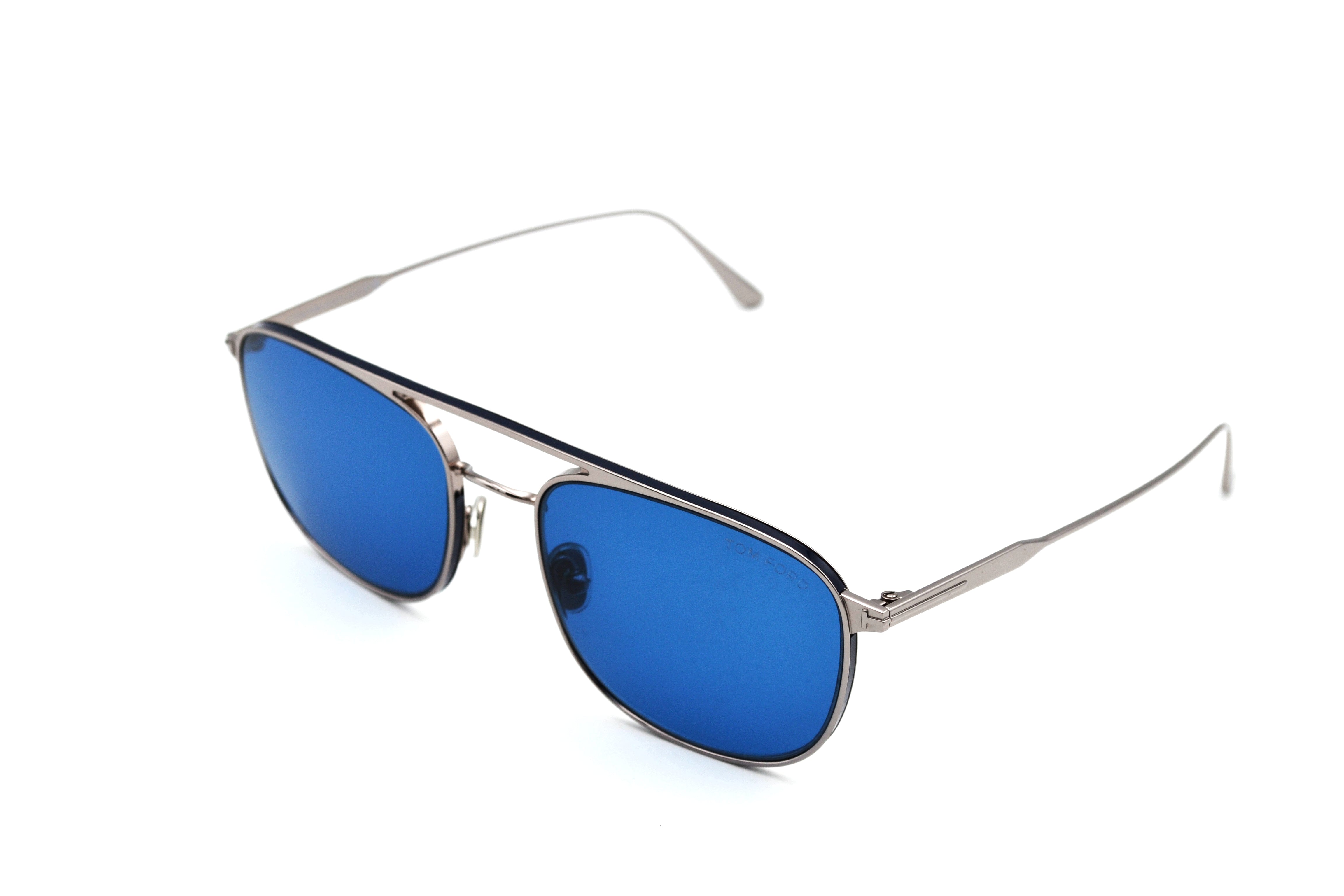 Gafas de sol Tom Ford JAKE TF827 14V - Diseño rectangular de metal plateado
