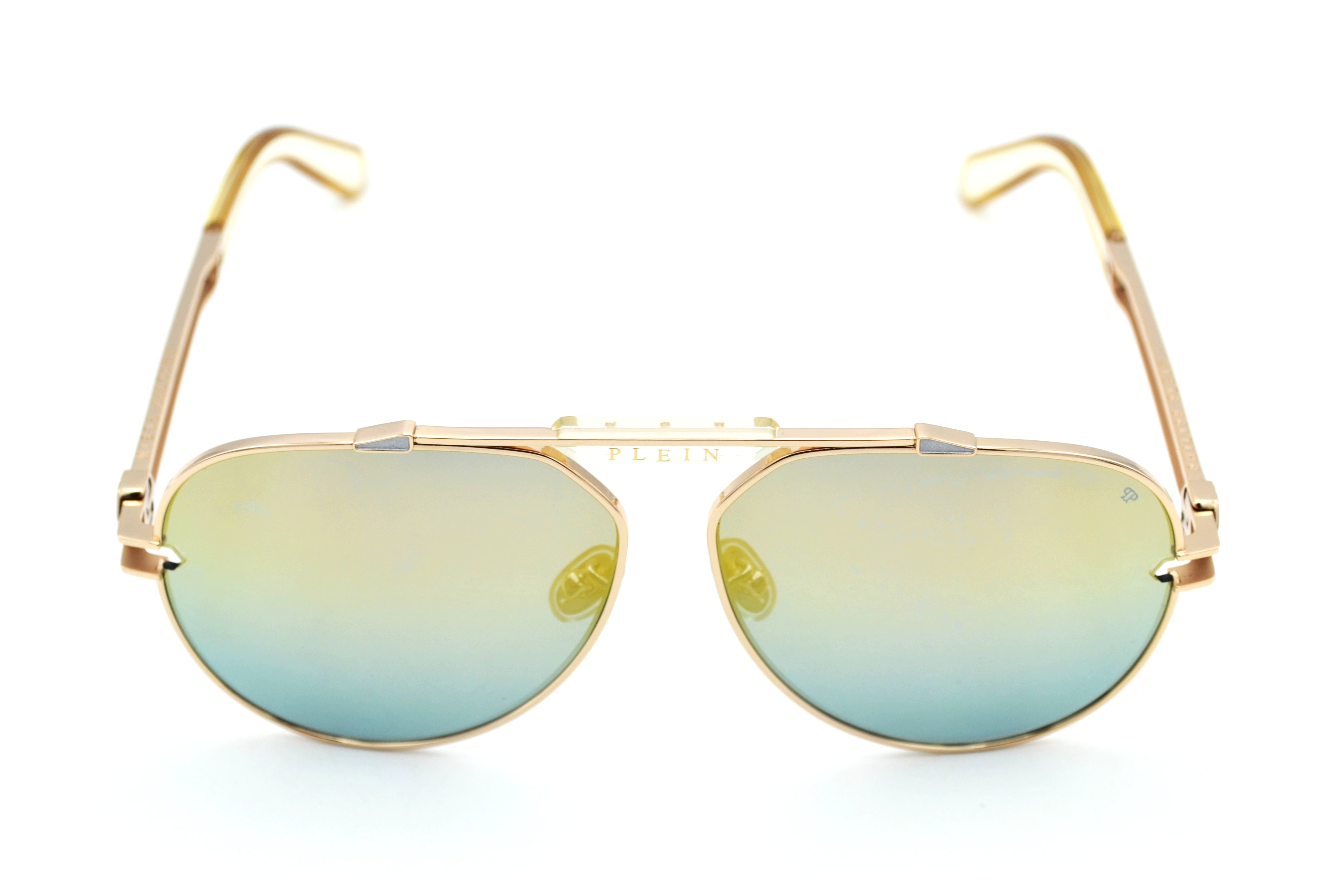 Philipp Plein Sunglasses - GOLDEN PLEIN SEVENTIES SPP048 Men's Gold Metal Design