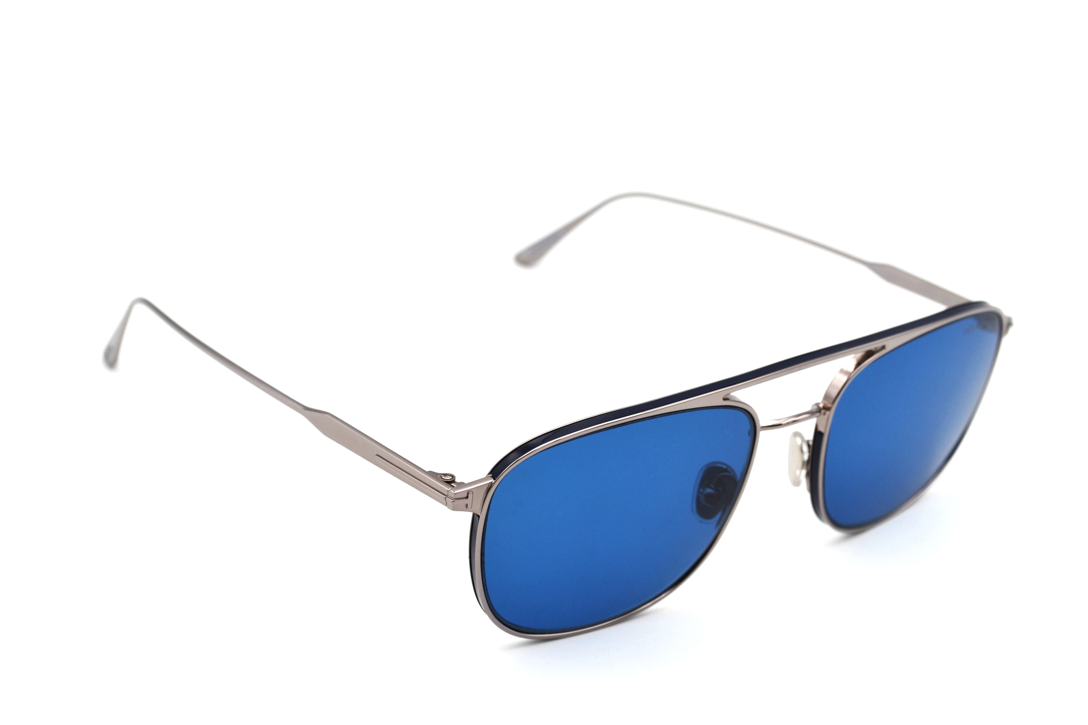 Gafas de sol Tom Ford JAKE TF827 14V - Diseño rectangular de metal plateado