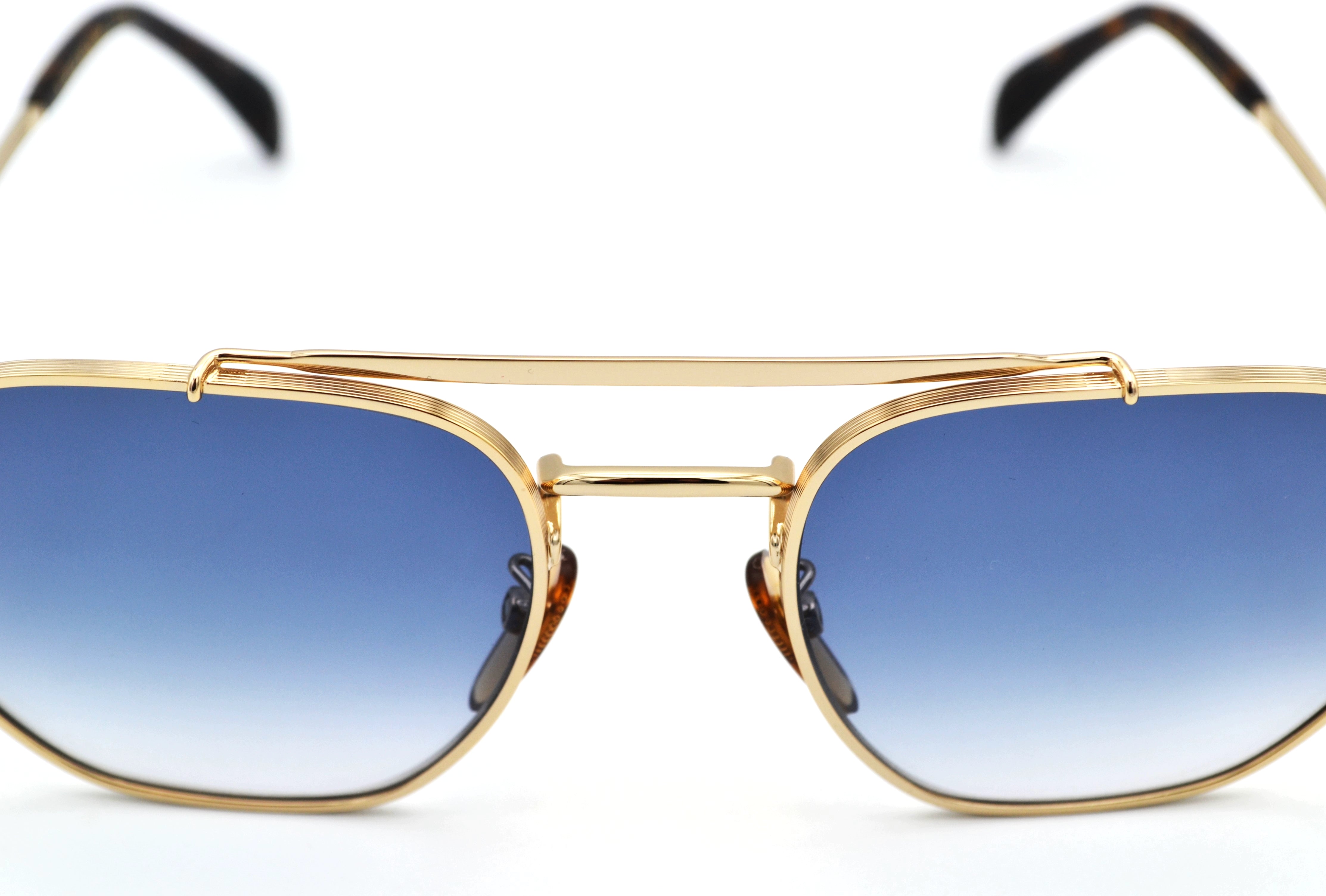 David Beckham DB1079S Sunglasses - Men's Rectangular Gold Metal Design