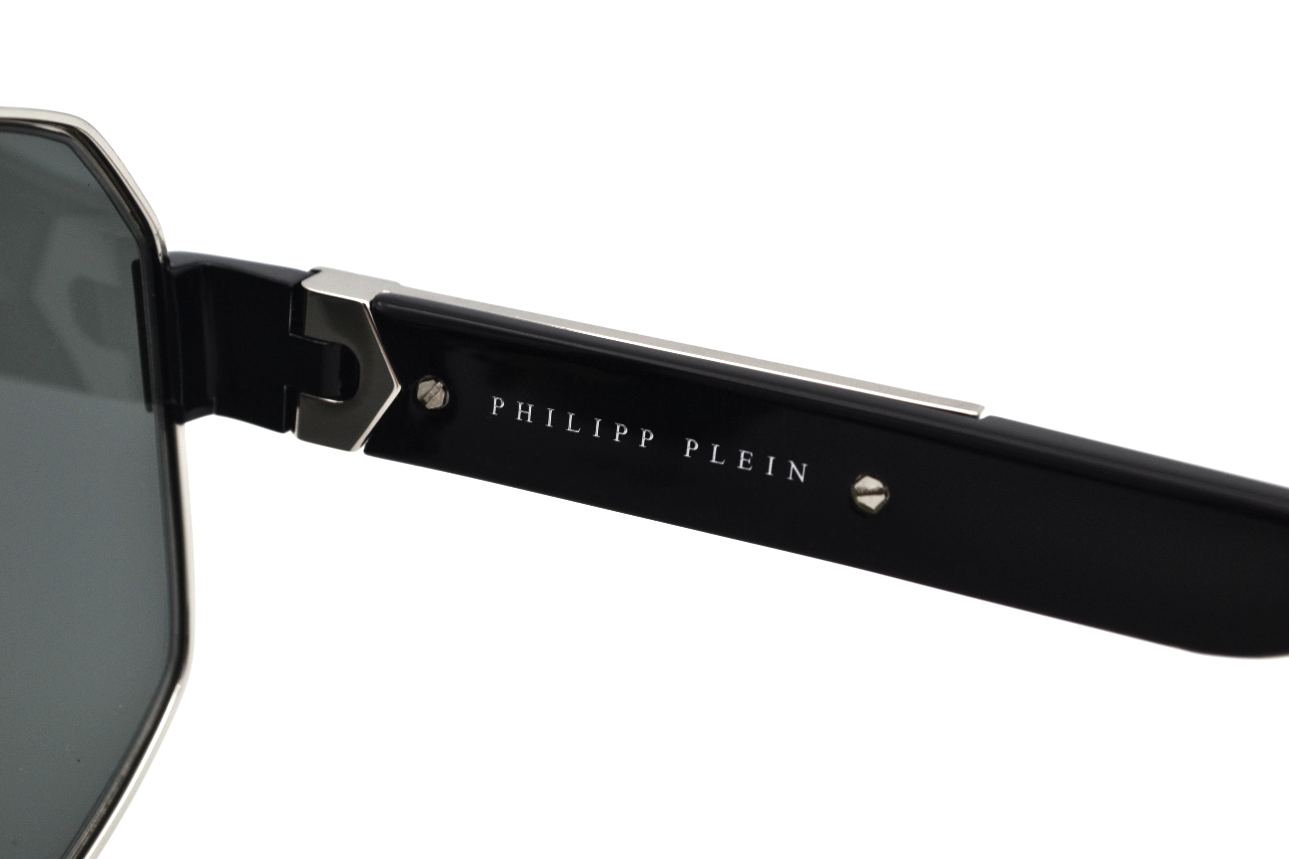 Gafas de sol Philipp Plein - Plein Badge SPP107 Diseño de metal plateado con logo, para hombre