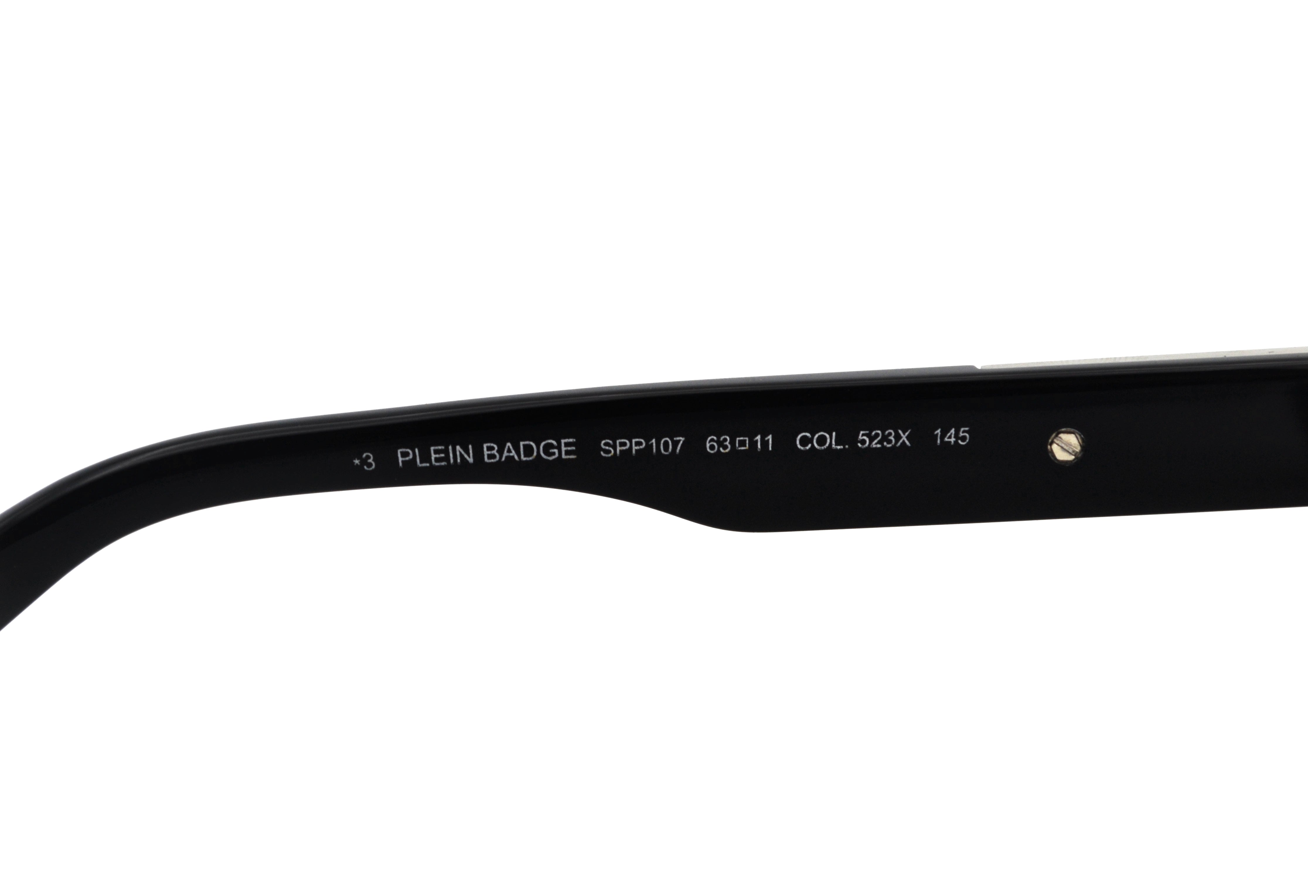 Gafas de sol Philipp Plein - Plein Badge SPP107 Diseño de metal plateado con logo, para hombre