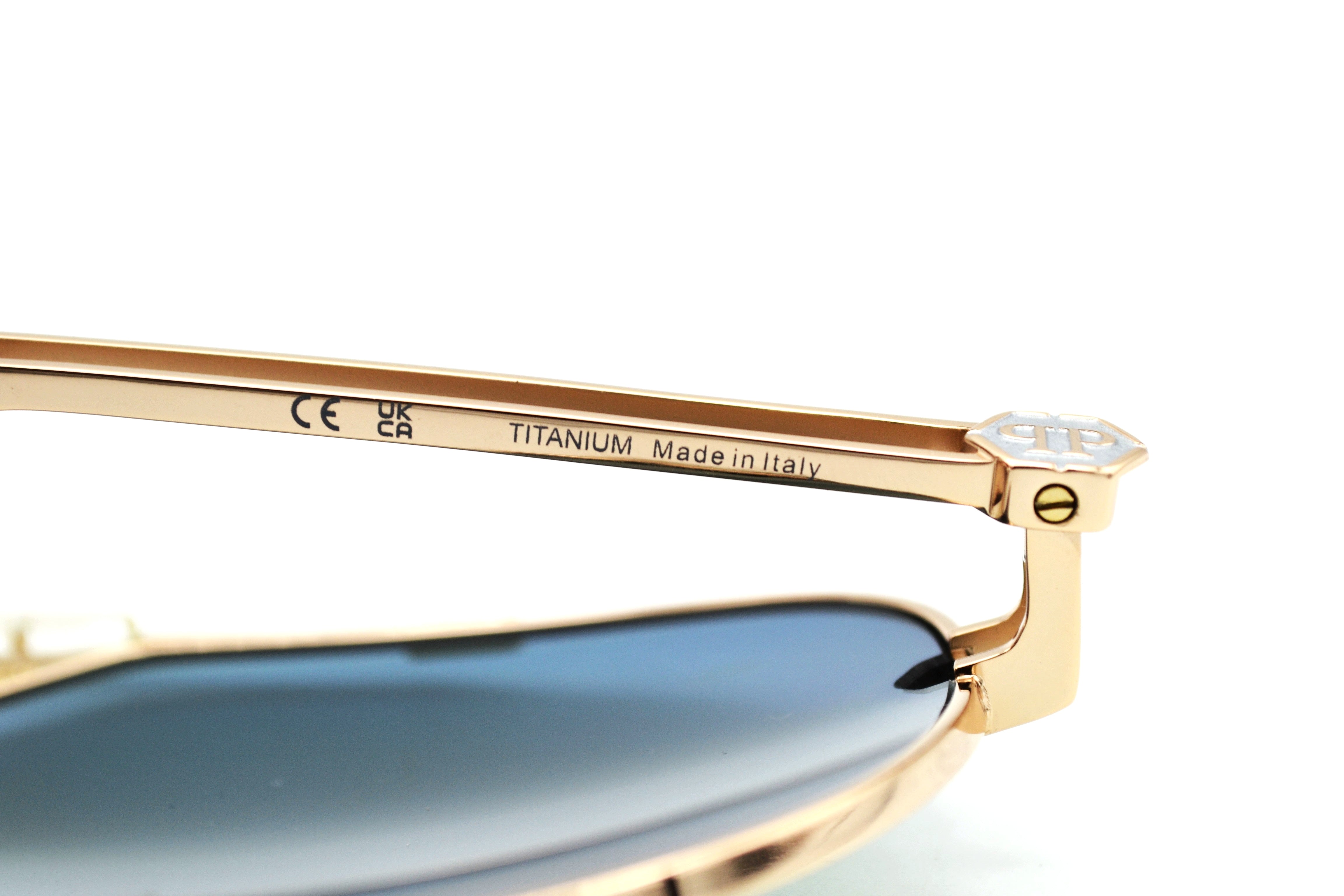 Philipp Plein Sunglasses - GOLDEN PLEIN SEVENTIES SPP048 Men's Gold Metal Design