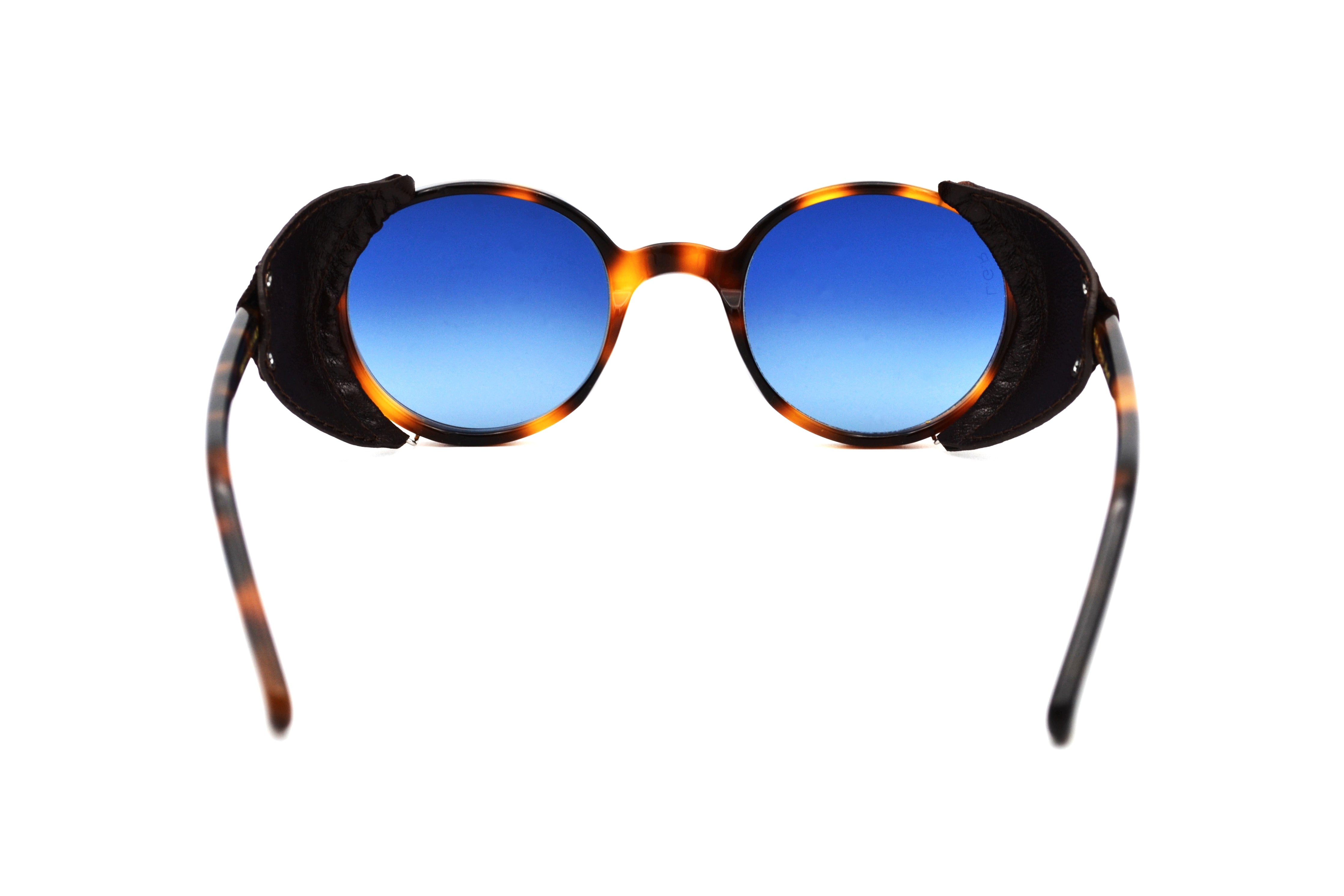 Gafas de sol L.G.R. Reunion Flap, Diseño de acetato y cuero - fabricado a mano en Italia - Unisex