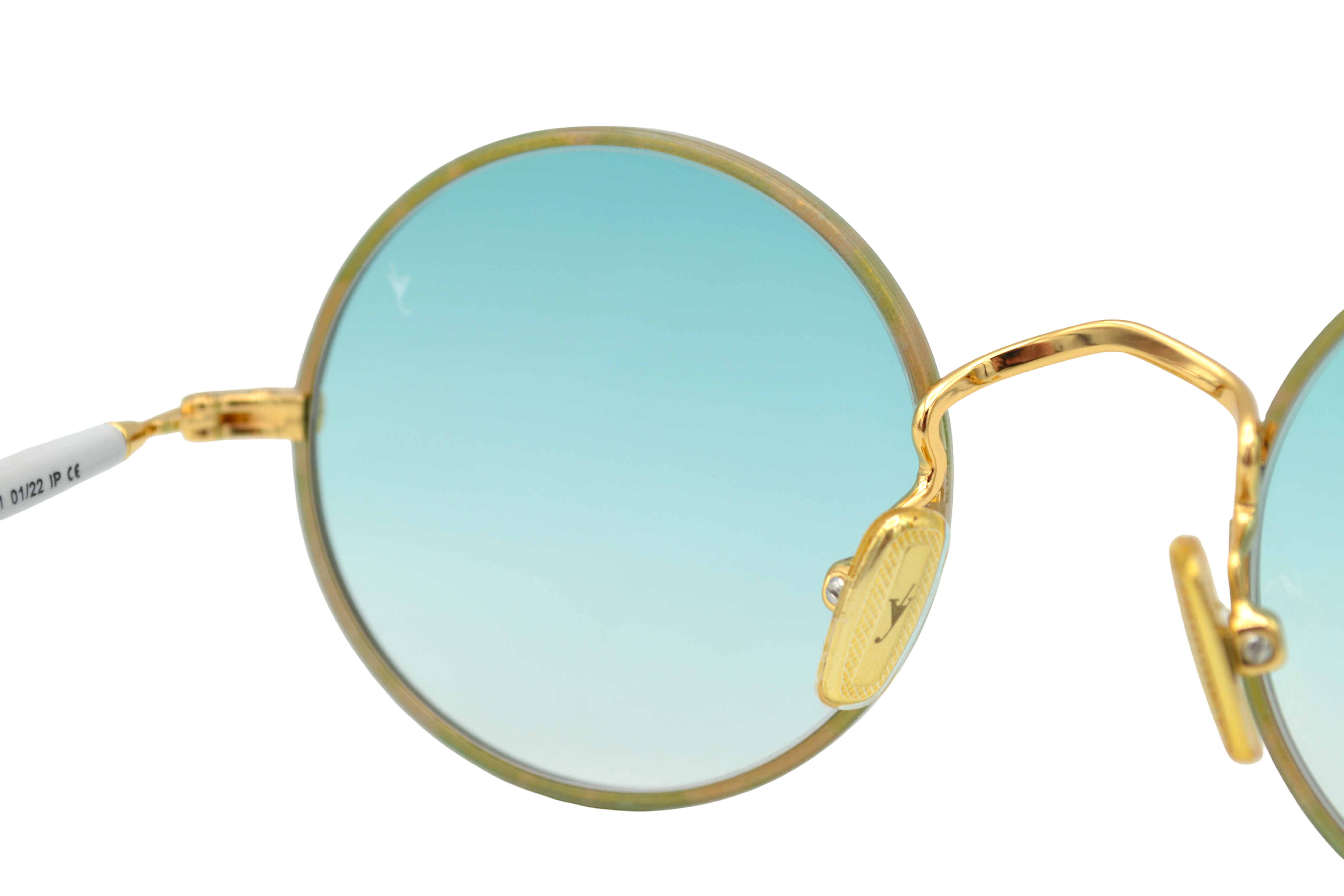 Gafas de sol Eyepetizer- QUATRE diseño redondeado de metal dorado, para mujer