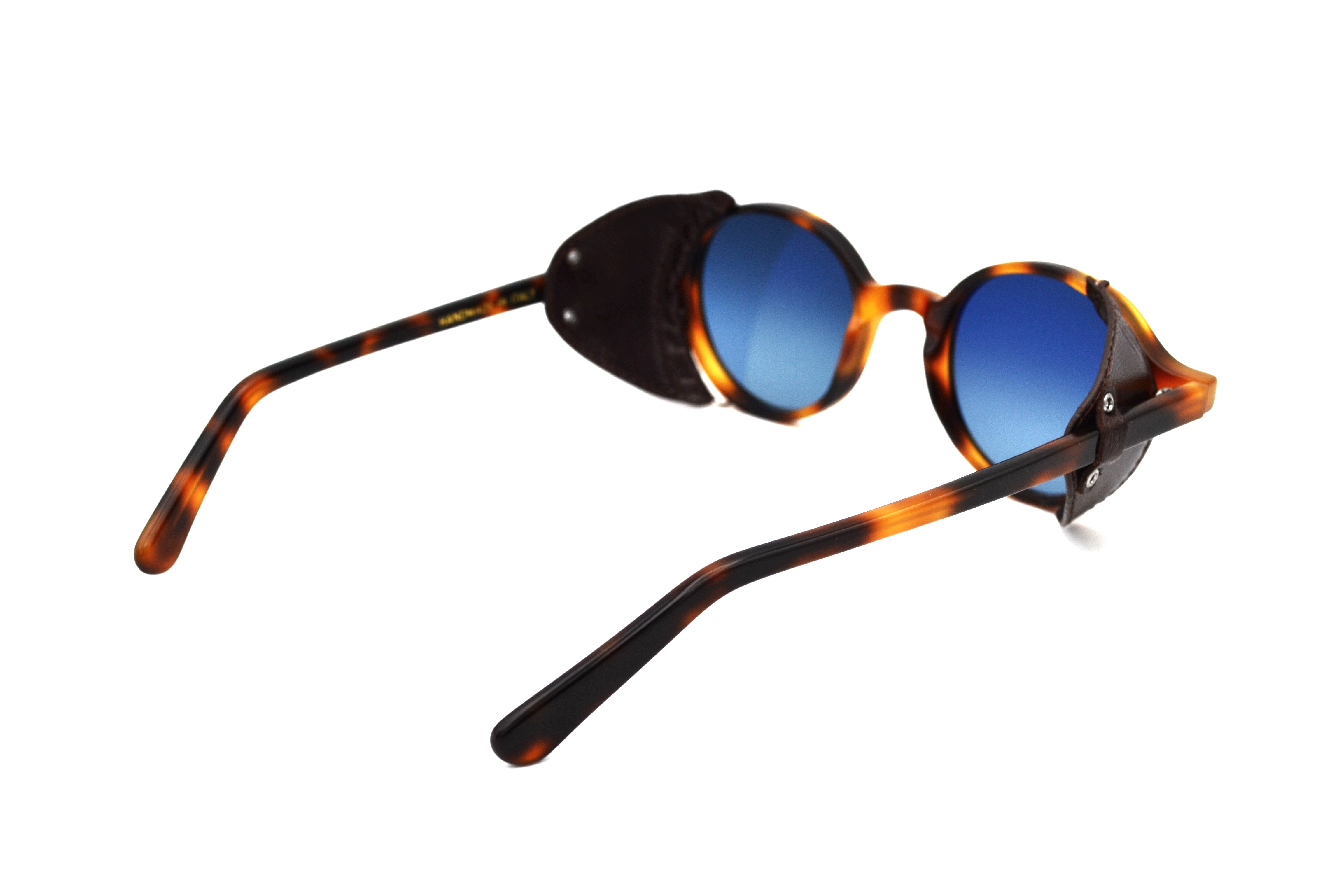 Gafas de sol L.G.R. Reunion Flap, Diseño de acetato y cuero - fabricado a mano en Italia - Unisex