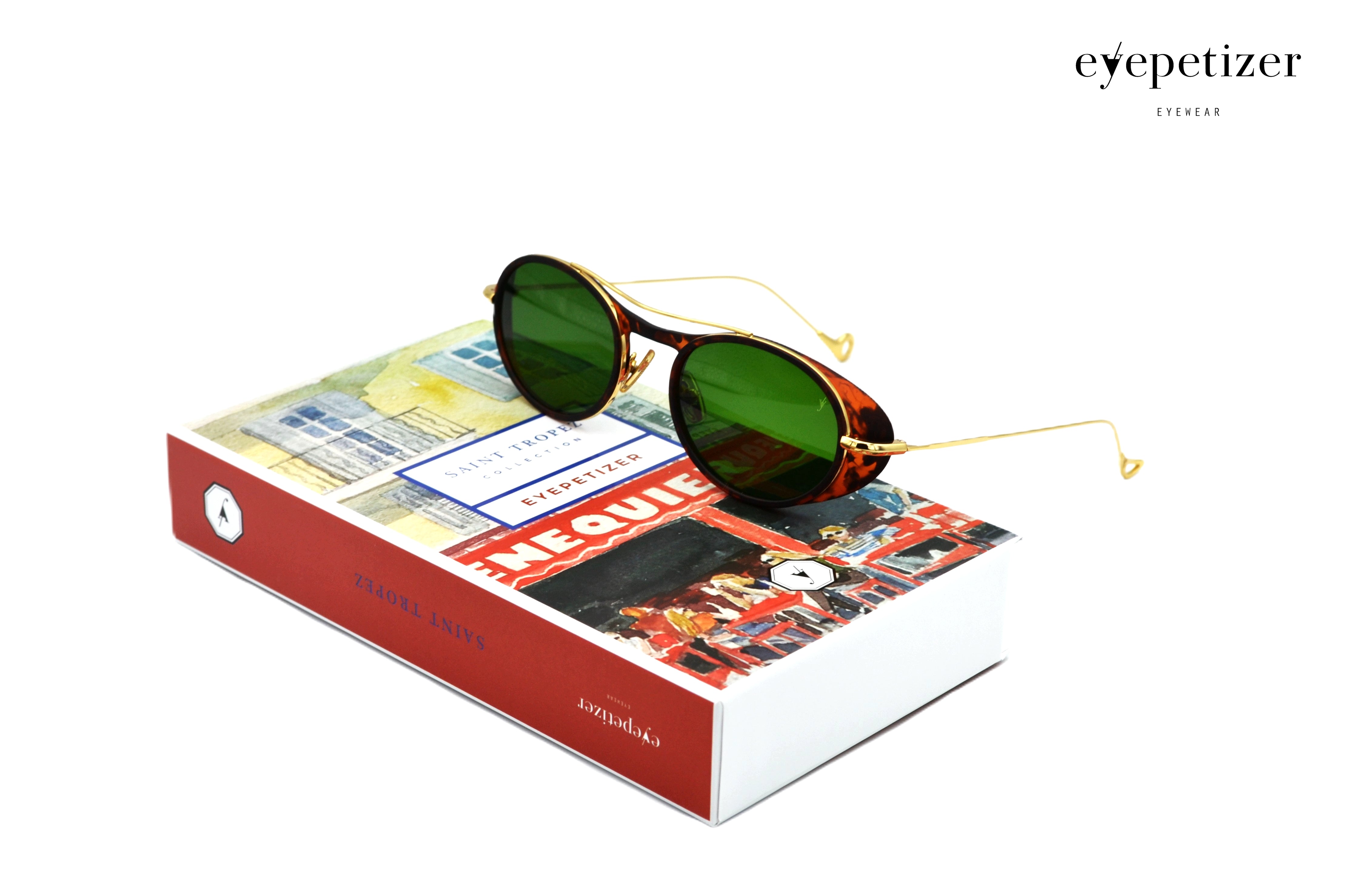 Eyepetizer- HELEN sunglasses, oval design in acetate and gold metal, for women