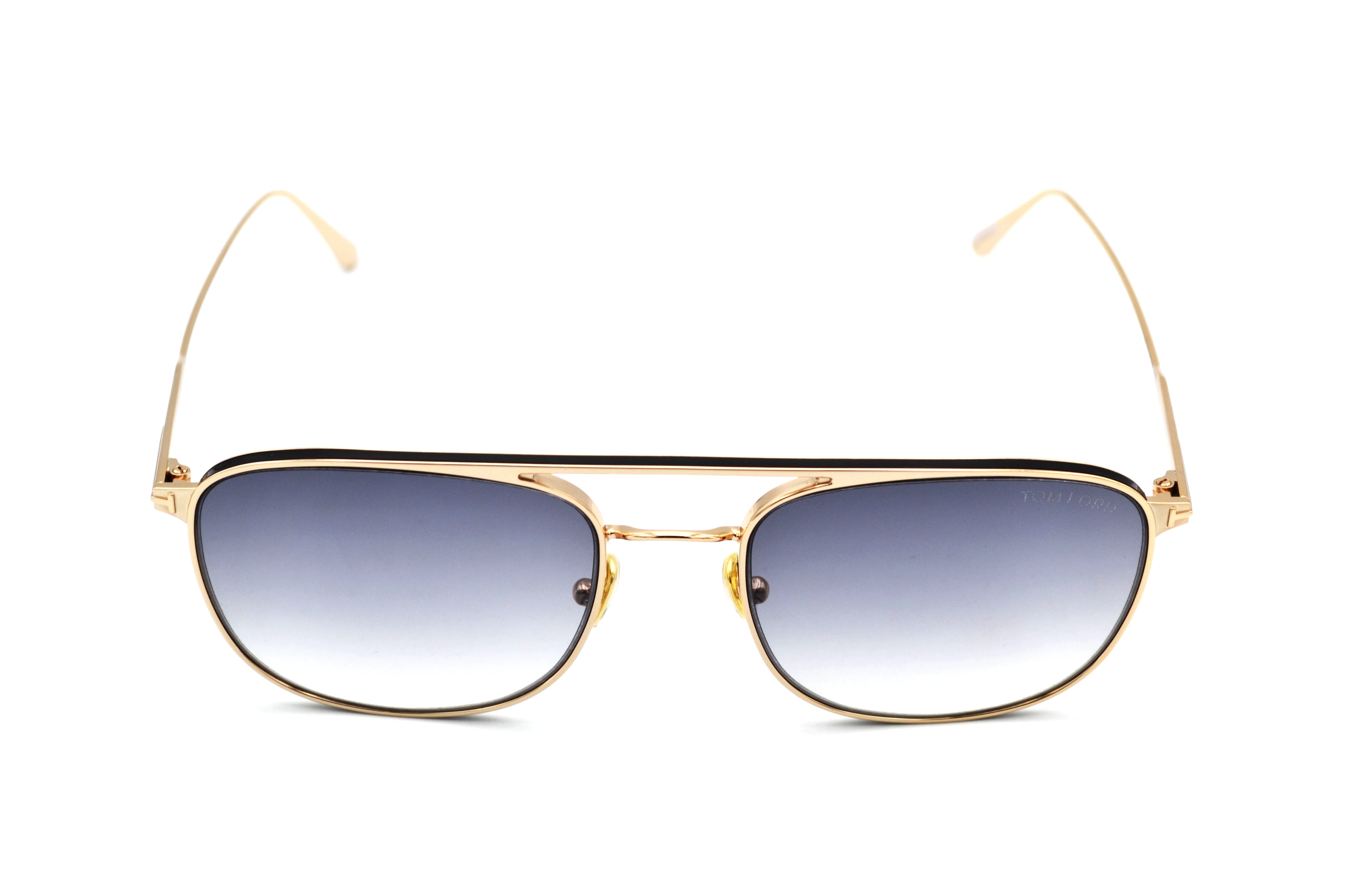 Gafas de sol Tom Ford JAKE TF827 28B - Diseño rectangular de metal dorado