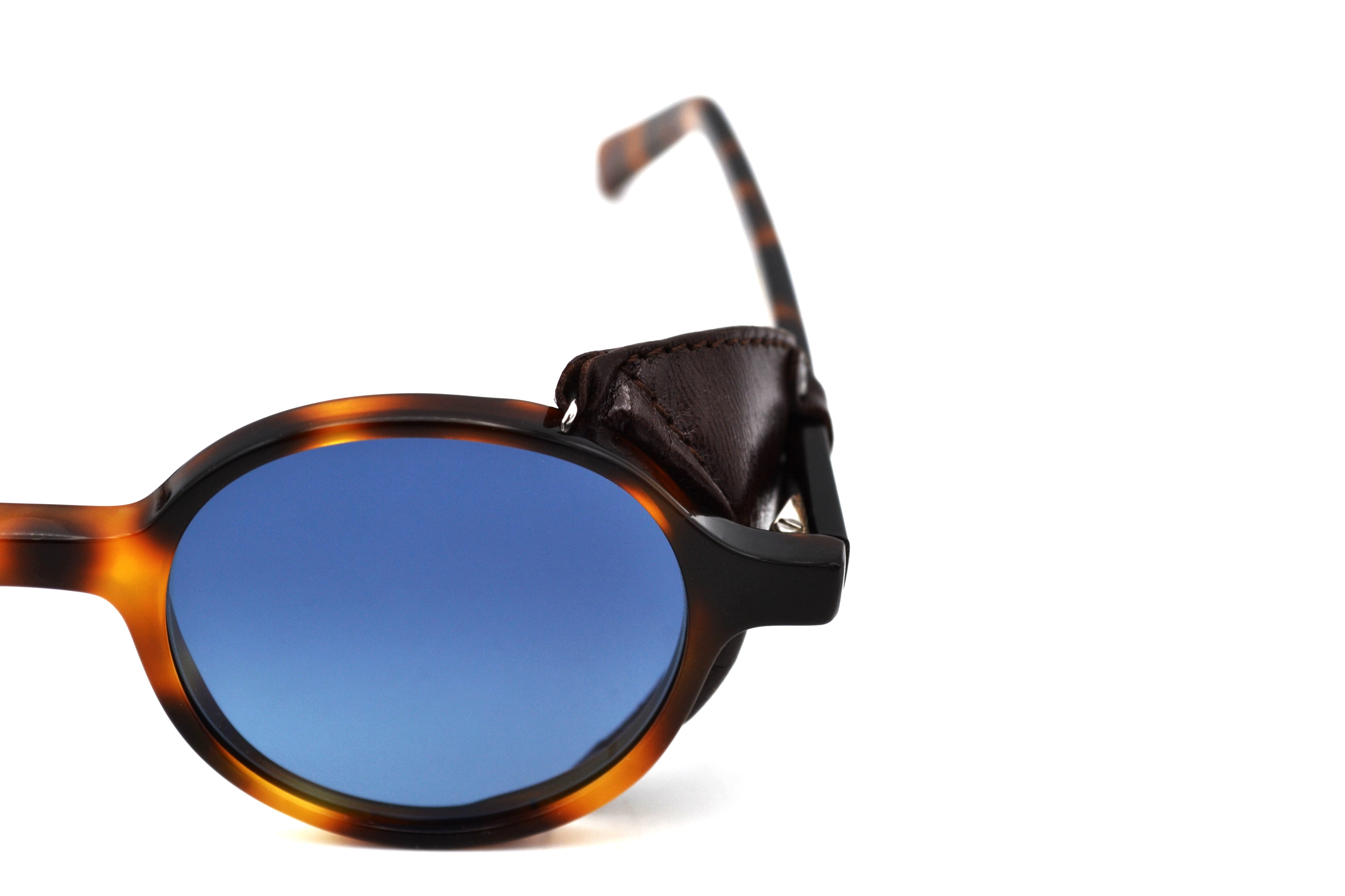 Gafas de sol L.G.R. Reunion Flap, Diseño de acetato y cuero - fabricado a mano en Italia - Unisex