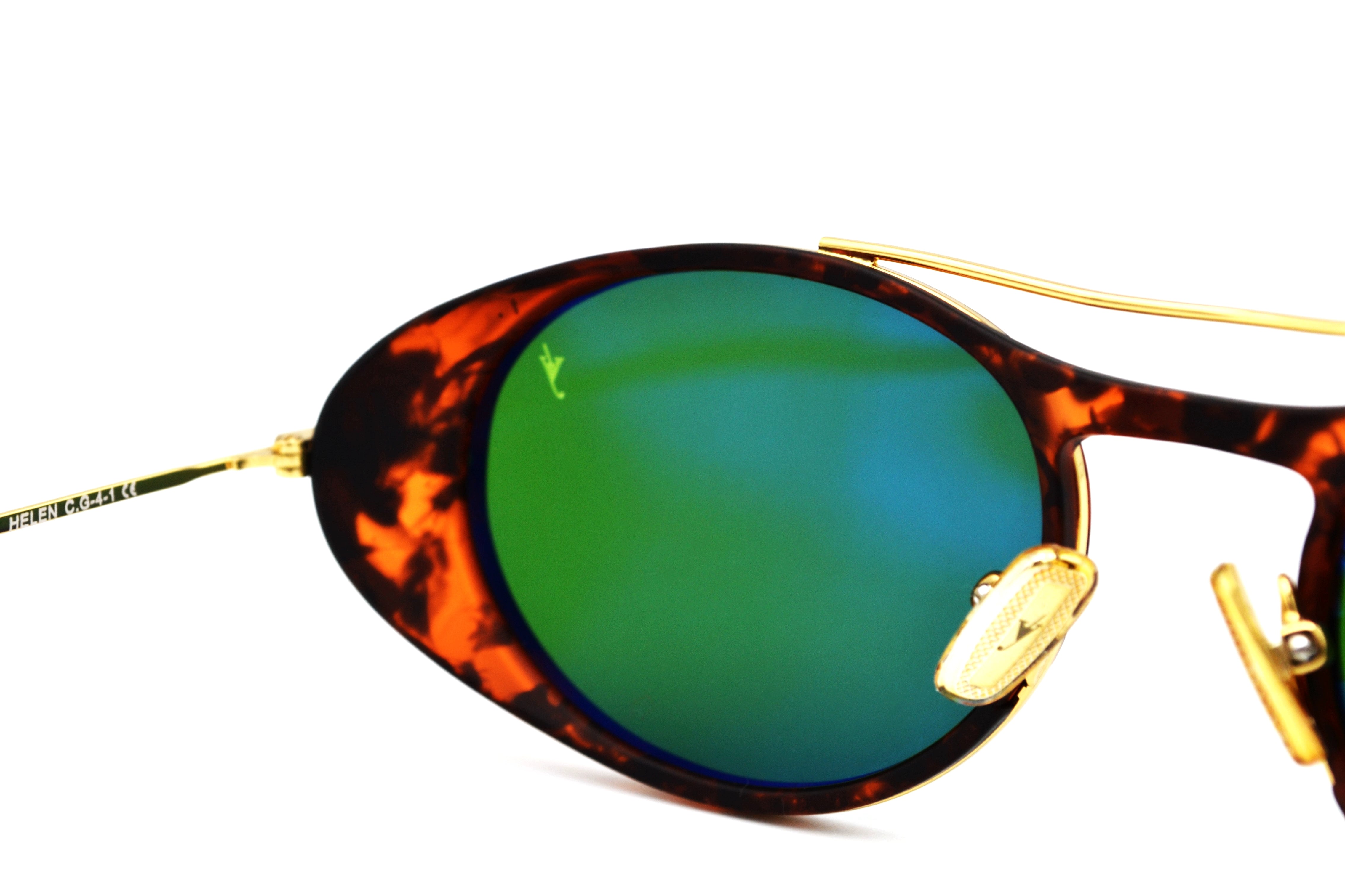 Eyepetizer- HELEN sunglasses, oval design in acetate and gold metal, for women