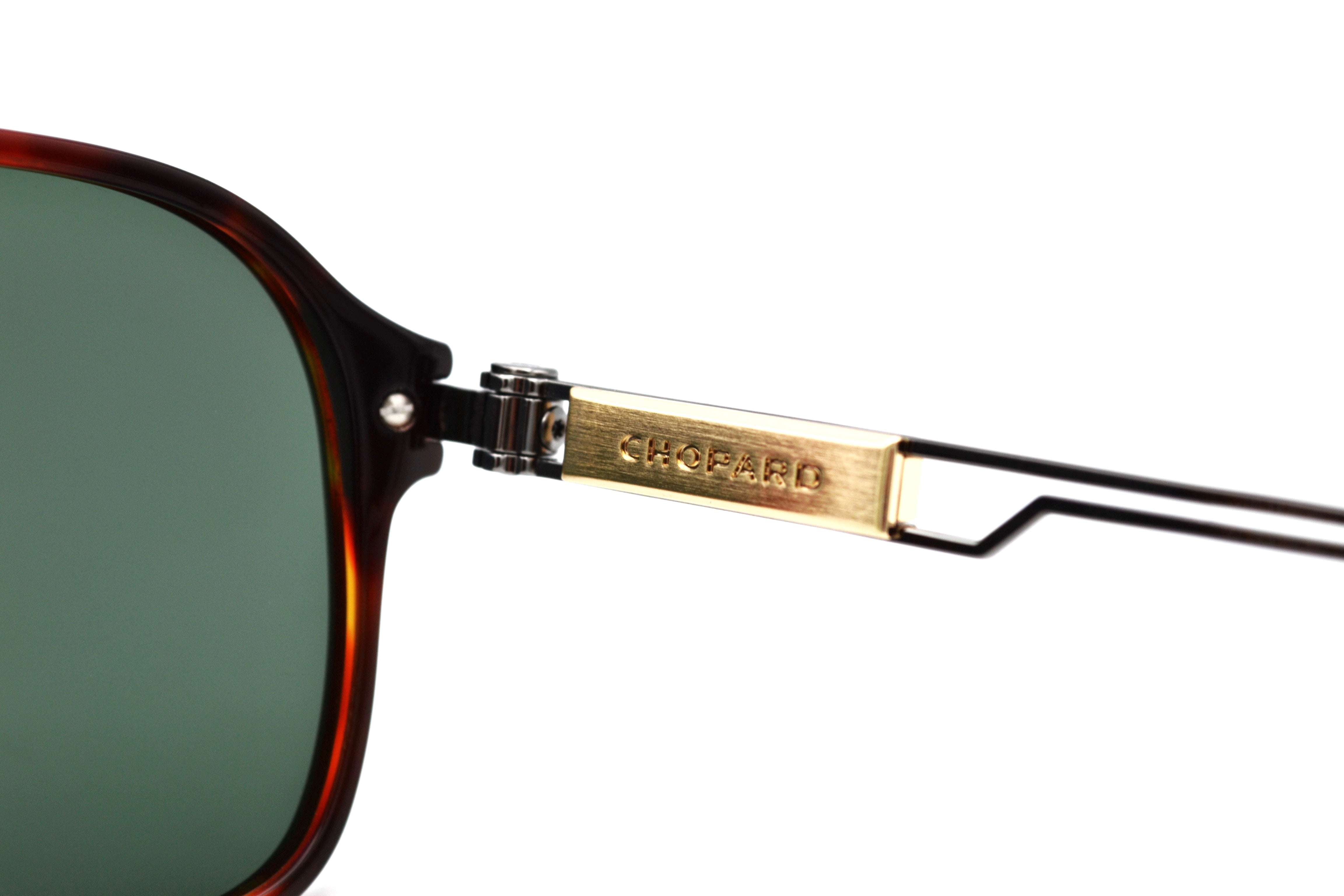 Gafas de sol Chopard SCH347 909P Lentes Polarizadas Diseño de aviador dorado y plateado