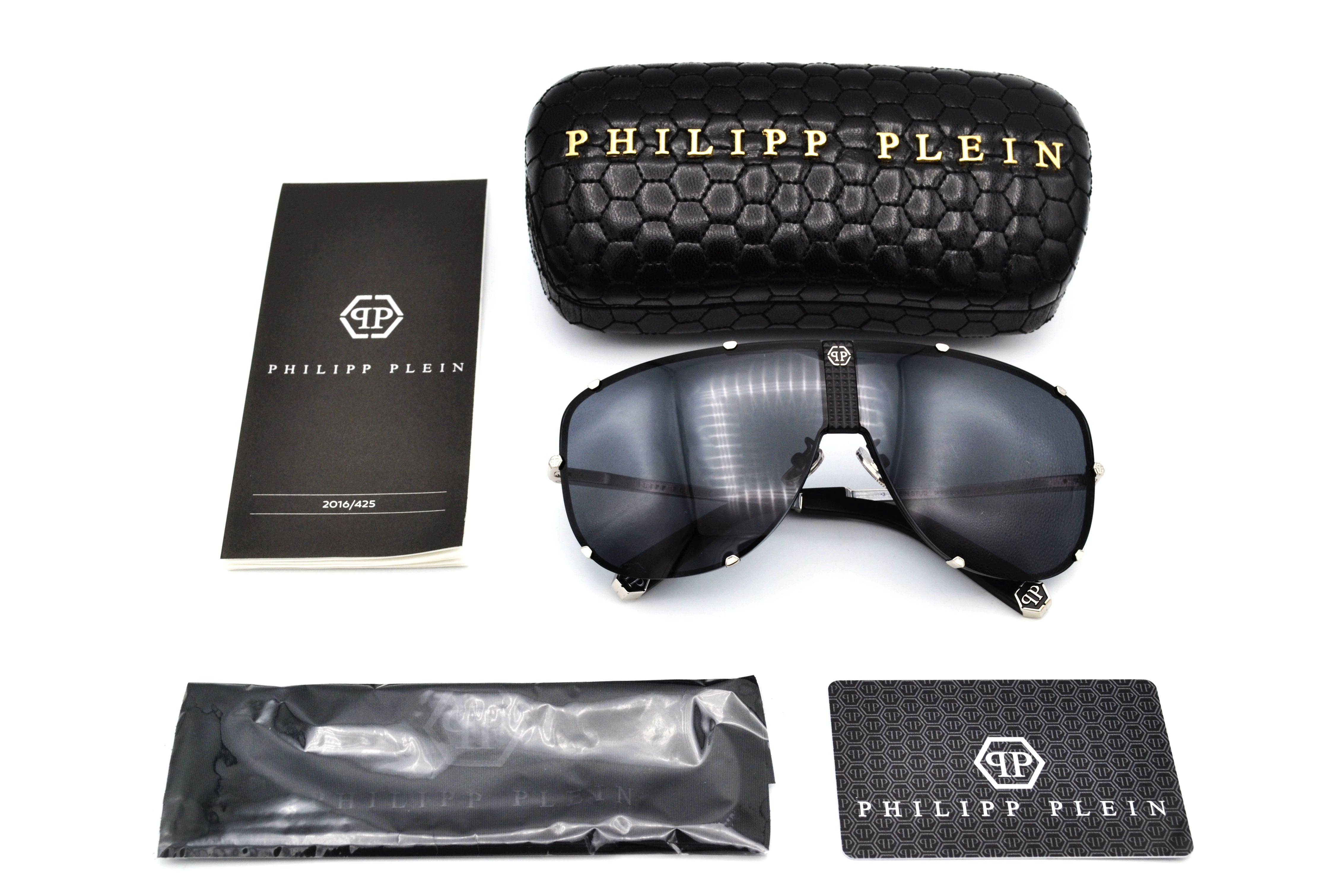 Gafas de sol Philipp Plein - Plein STUD SPP075 Diseño de pantalla con logo, para hombre