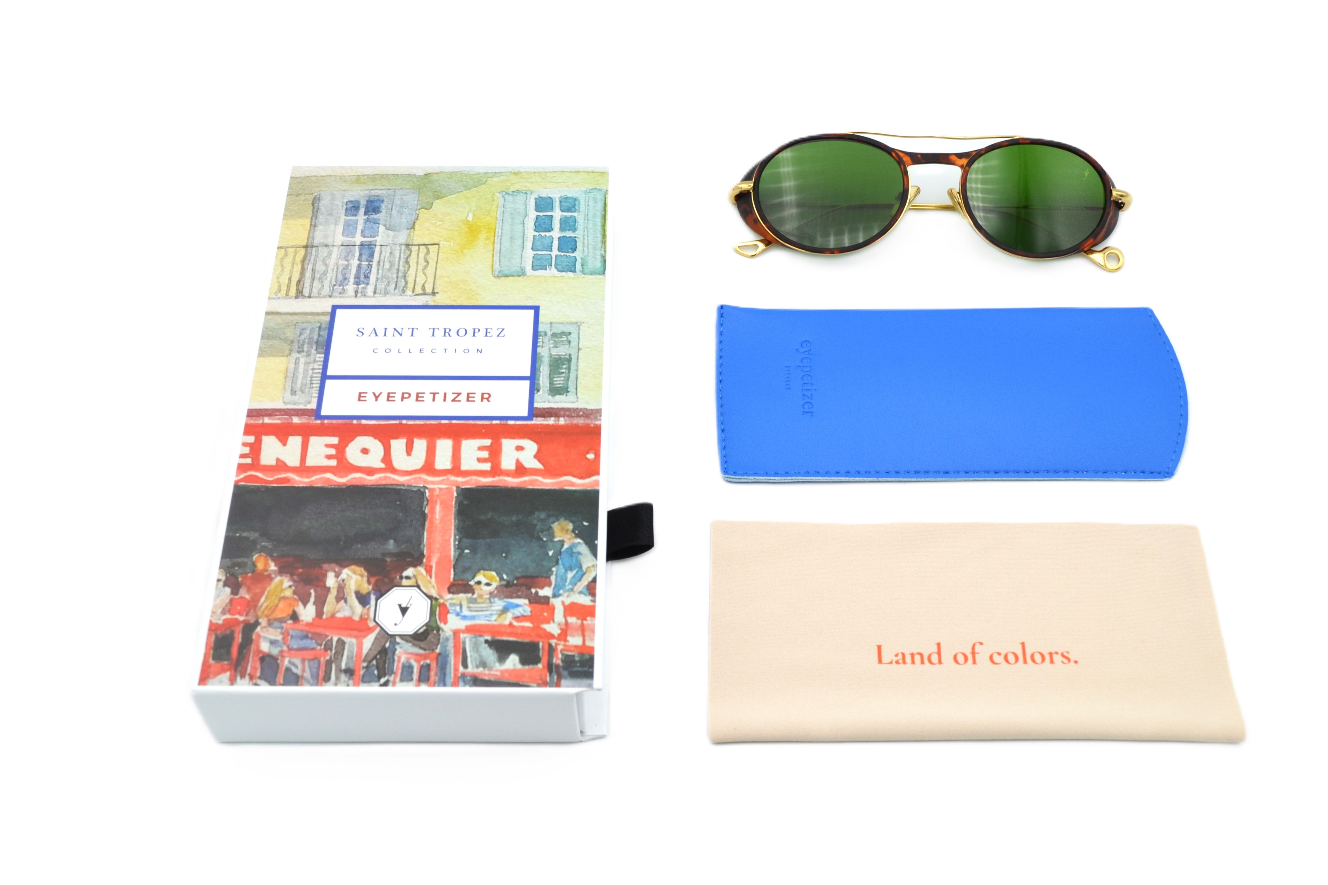 Eyepetizer- HELEN sunglasses, oval design in acetate and gold metal, for women