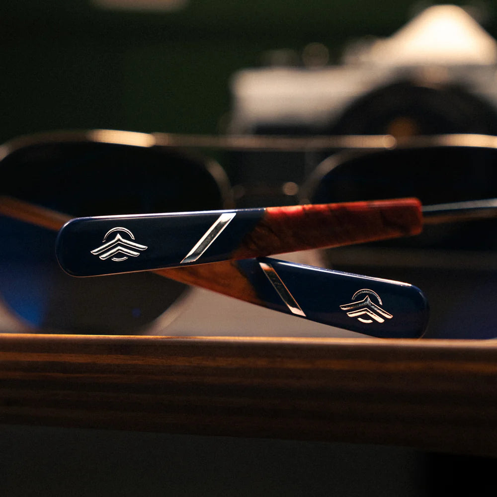 Gafas de sol RANDOLPH Holiday diseño de metal plateado para hombre