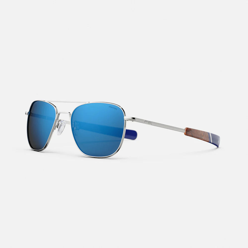 Gafas de sol RANDOLPH Holiday diseño de metal plateado para hombre