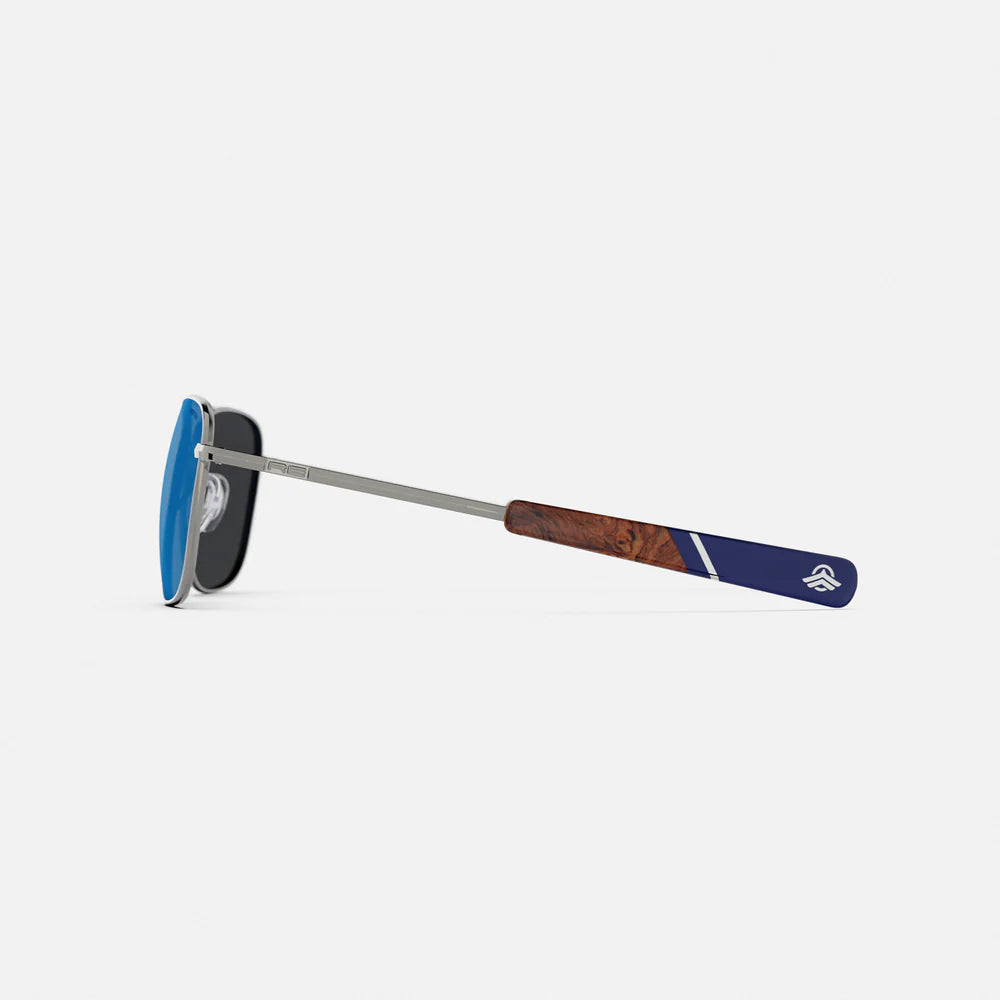 Gafas de sol RANDOLPH Holiday diseño de metal plateado para hombre