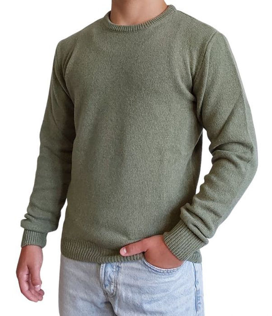 100% cashmere sweater, Made in Italy with round neck, sage color