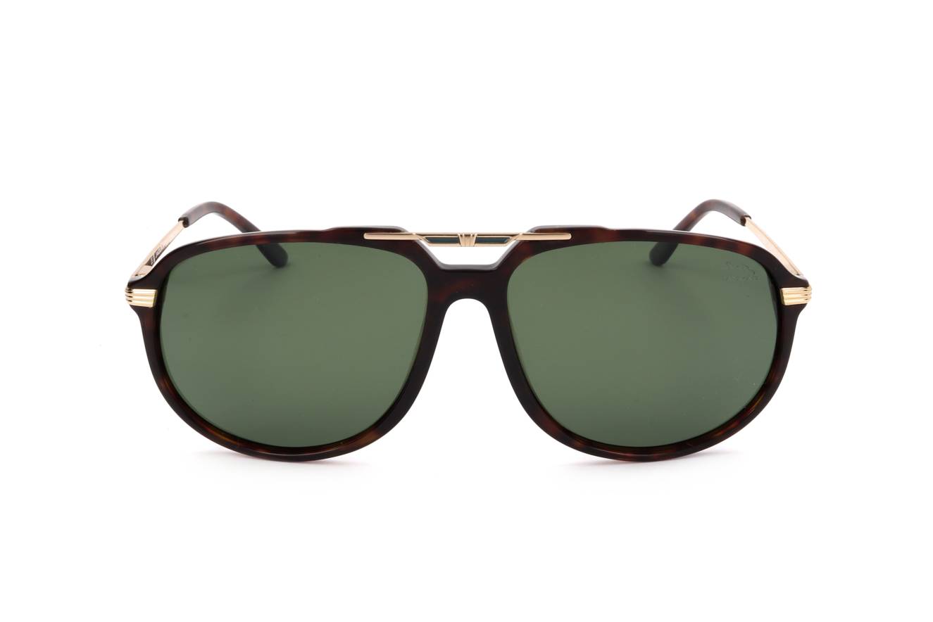 Jaguar Gafas de sol 7258 8940 - Diseño de acetato y metal dorado, lentes verdes para hombre