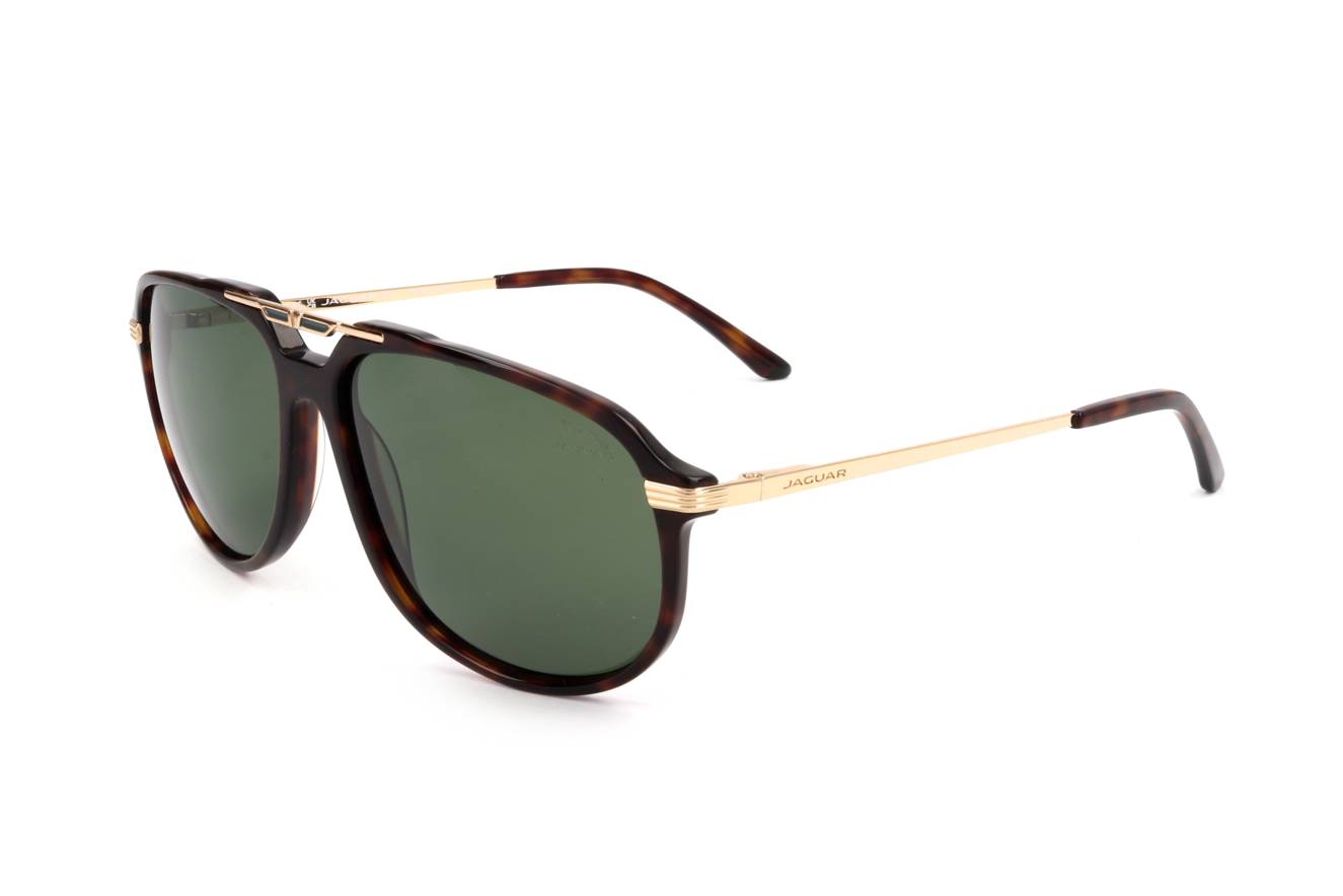 Jaguar Gafas de sol 7258 8940 - Diseño de acetato y metal dorado, lentes verdes para hombre