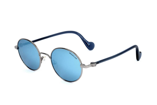 Moncler ML0057 14X Sunglasses - Round design with silver metal and acetate