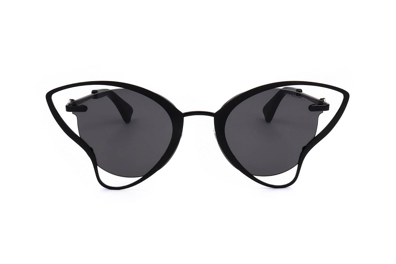 Moncler ML0136-P 01A Sunglasses - Round Design with Silver Metal