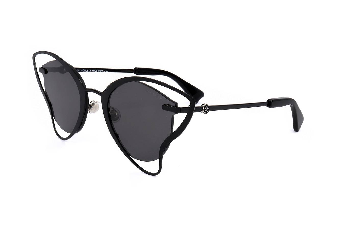 Moncler ML0136-P 01A Sunglasses - Round Design with Silver Metal