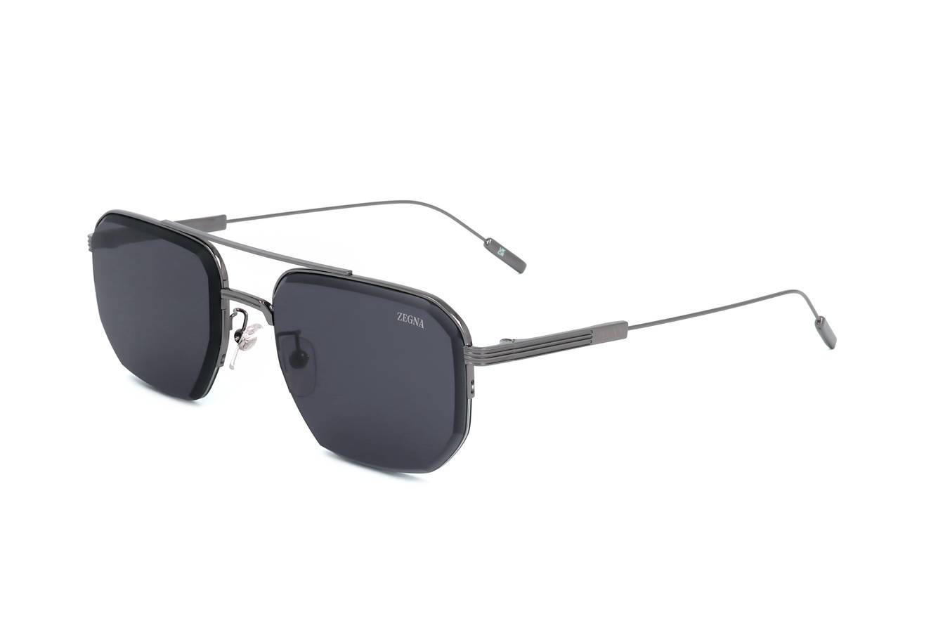 Gafas de sol Ermenegildo Zegna EZ0228-D 08A - Diseño rectangular de metal plateado para hombre