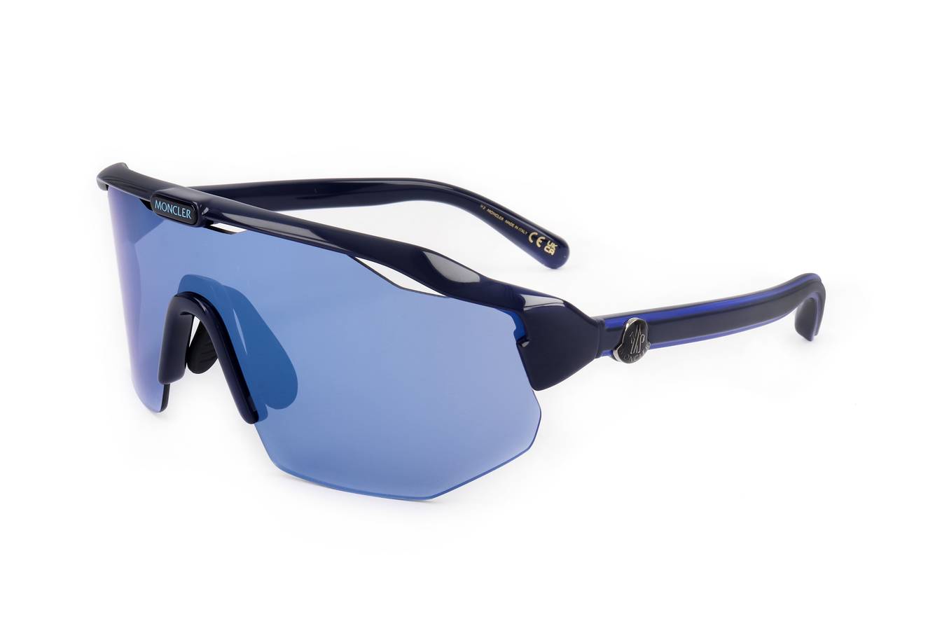 Moncler ML0271K 90X Sunglasses - Unisex Blue and Black Cycling Design