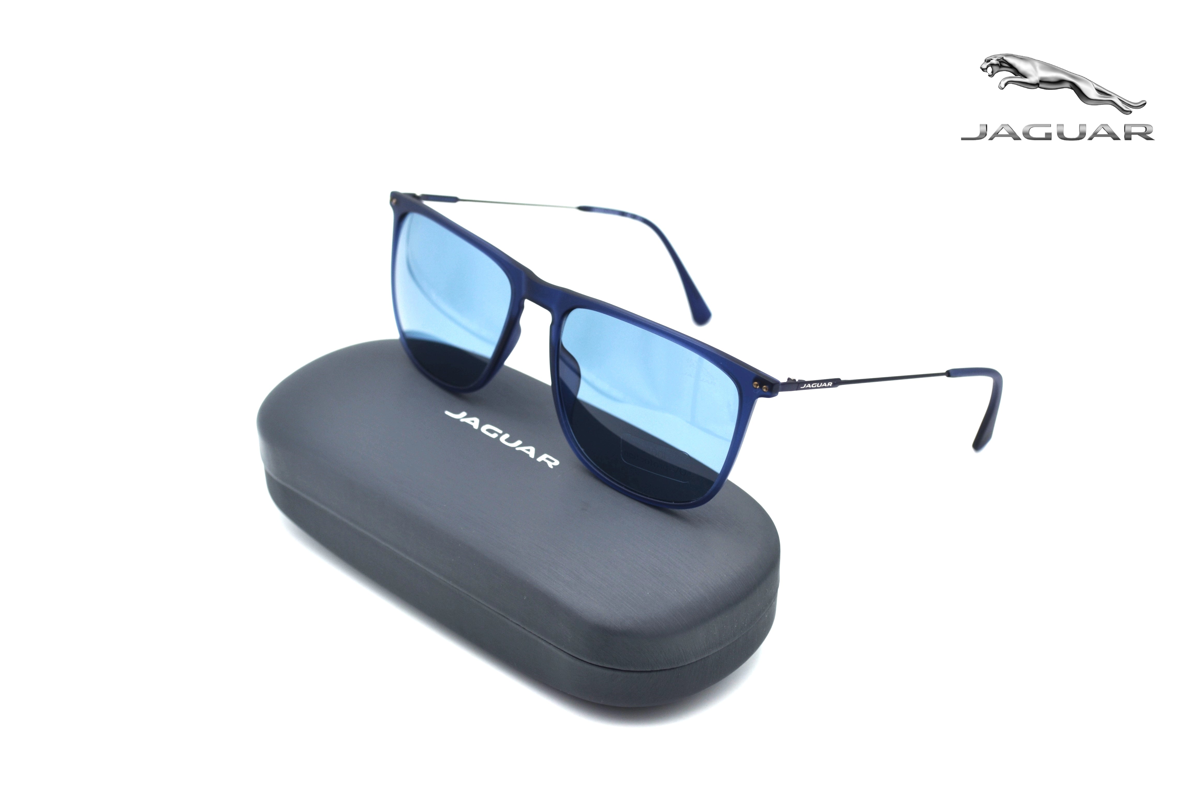 Jaguar Gafas de sol 37616-3100 - Diseño clásico de acetato clásico con montura y lentes azules para hombre