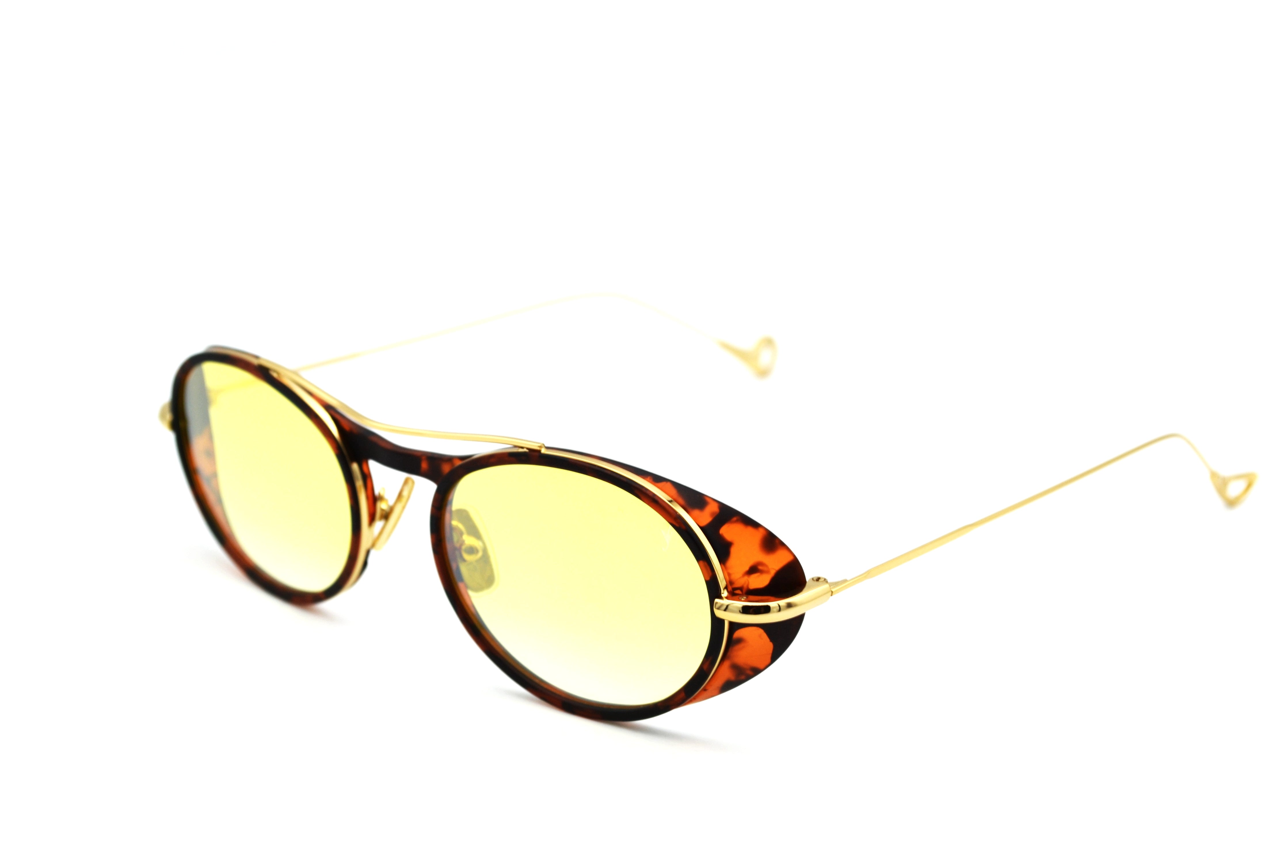 Gafas de sol Eyepetizer- HELEN, diseño ovalado de acetato y metal dorado, para mujer