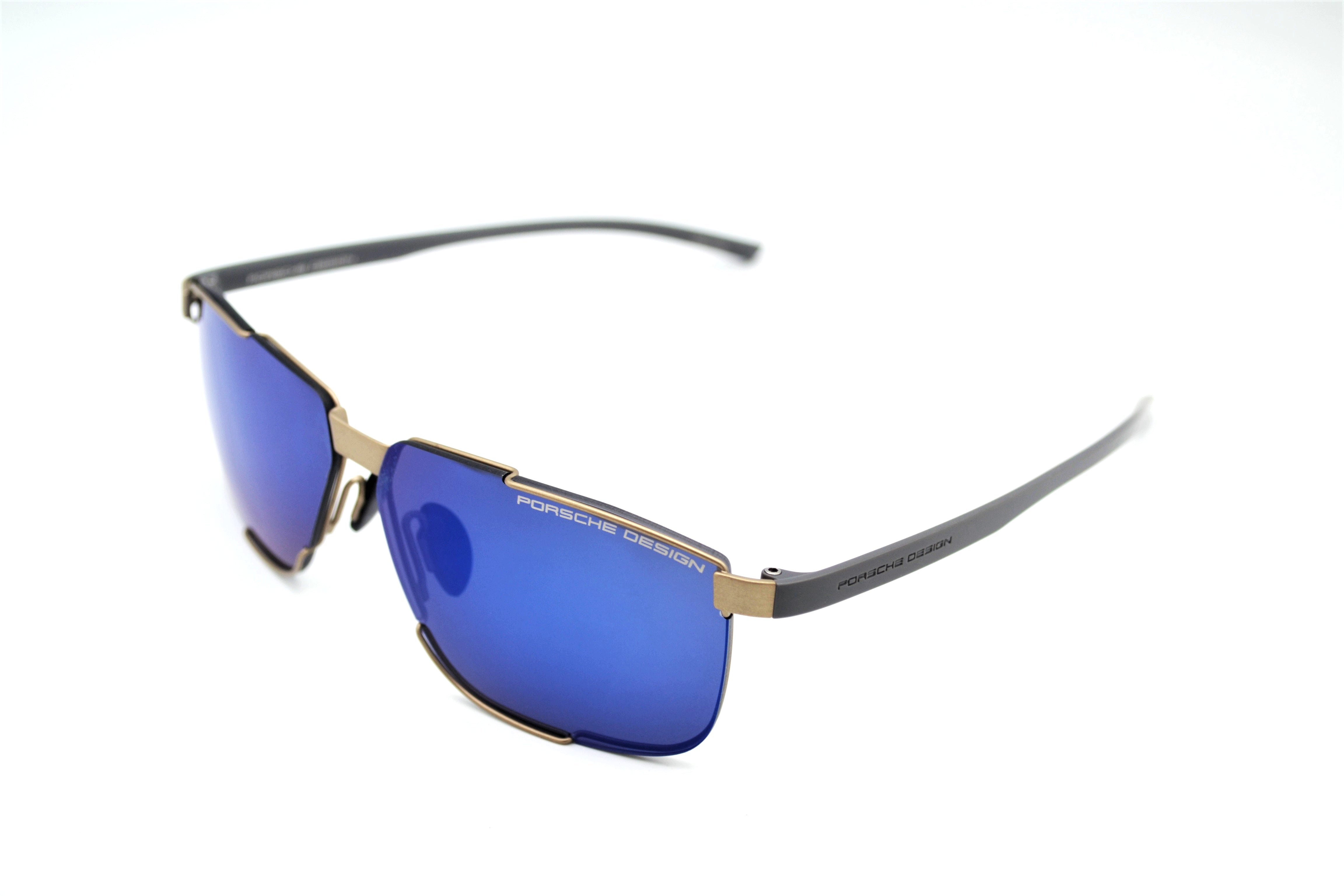 Porsche Design P8680D Sunglasses - Rectangular Frame with Blue Lenses, for Men