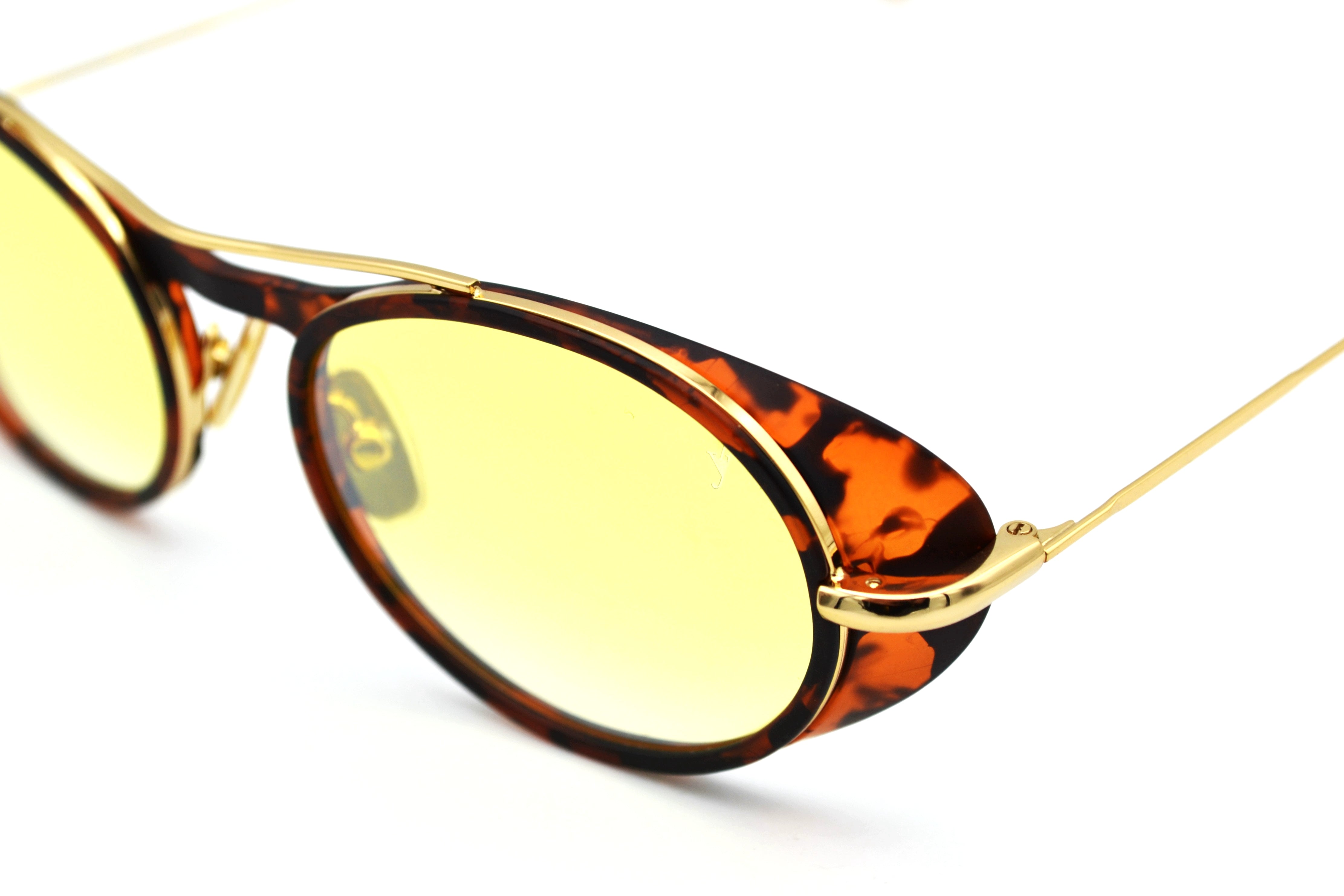 Gafas de sol Eyepetizer- HELEN, diseño ovalado de acetato y metal dorado, para mujer