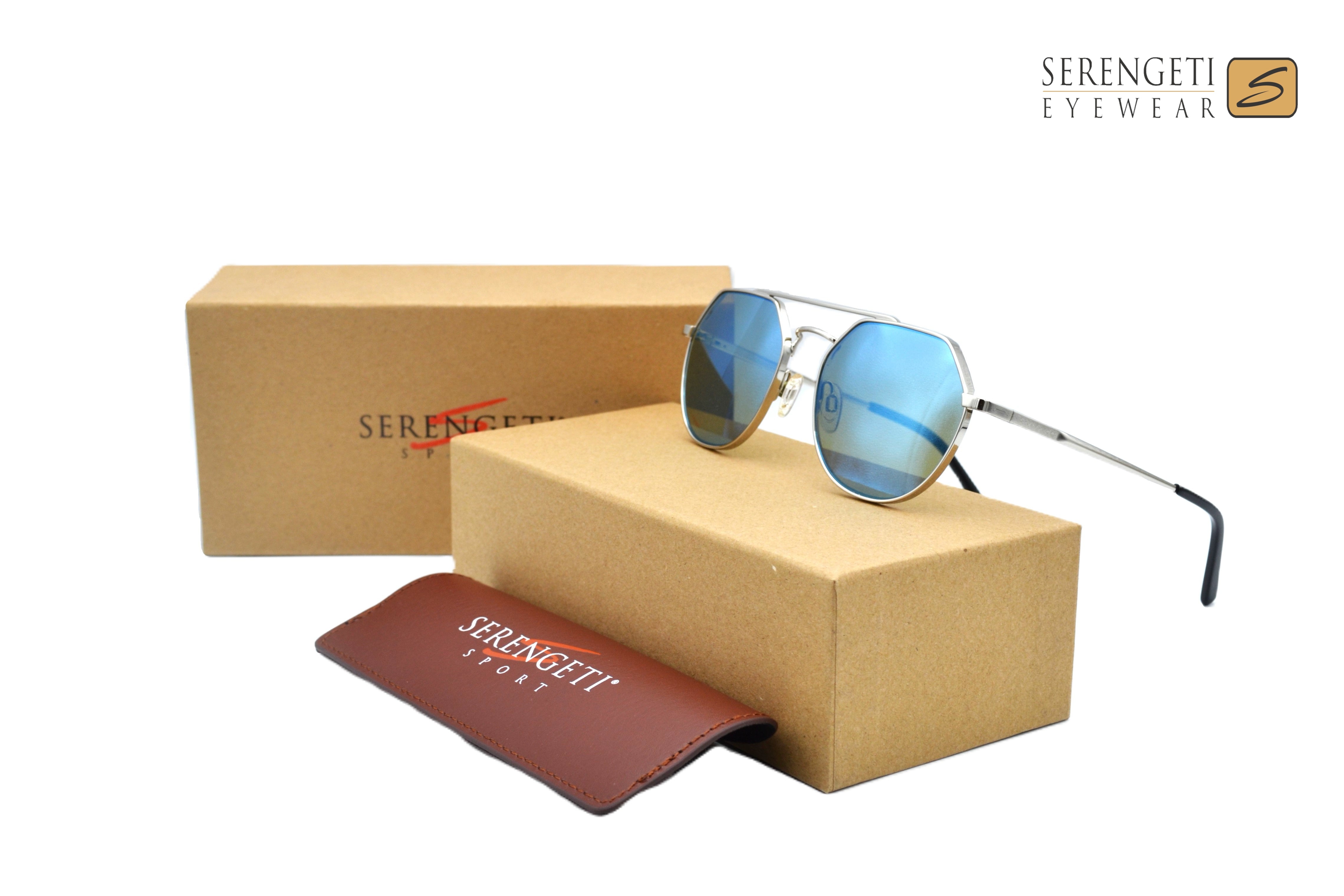 Gafas de sol Serengeti SHELBY SS533004 Diseño de metal plateado, unisex