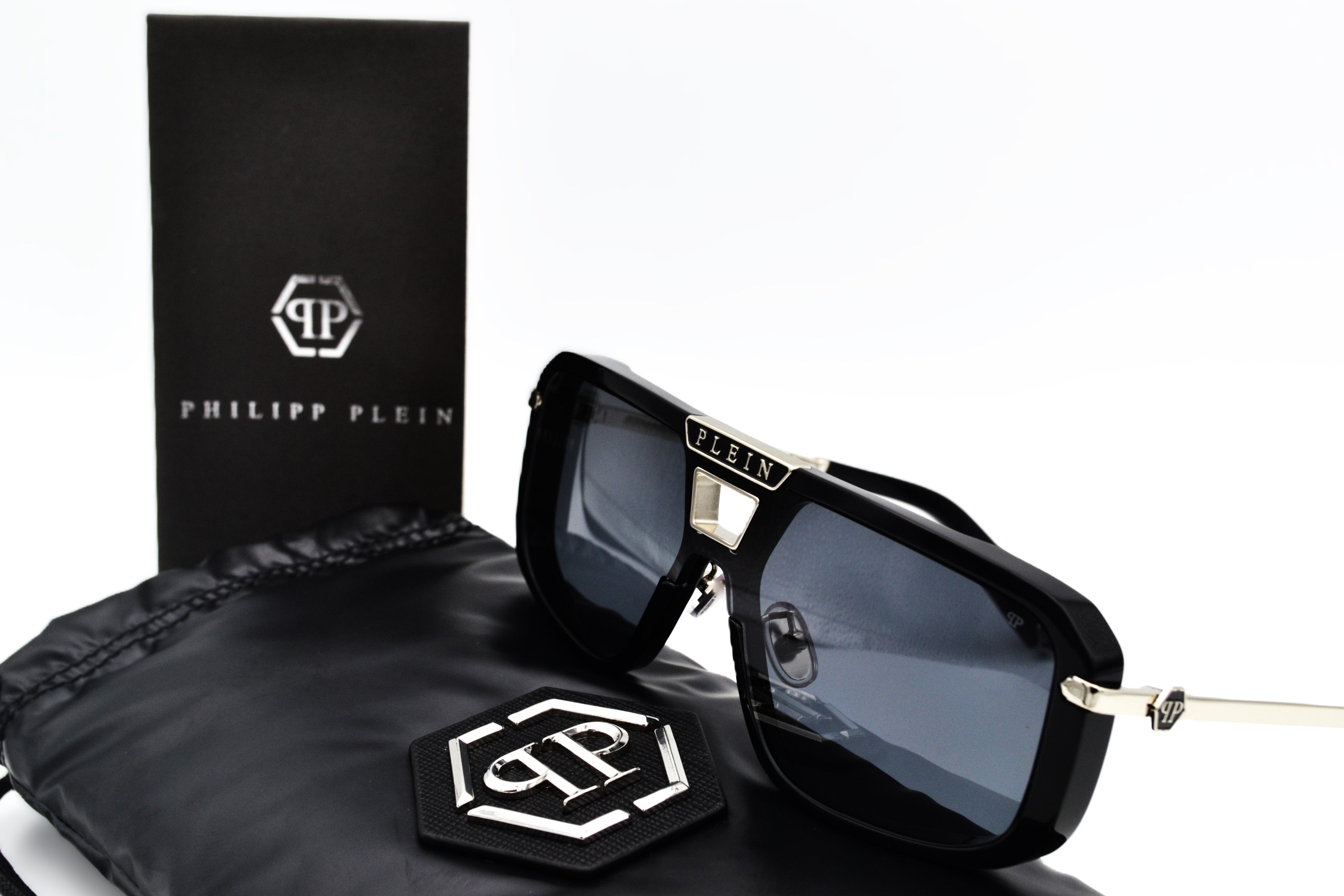 Philipp Plein Sunglasses - Plein Legacy SPP008, Acetate and silver metal design for men