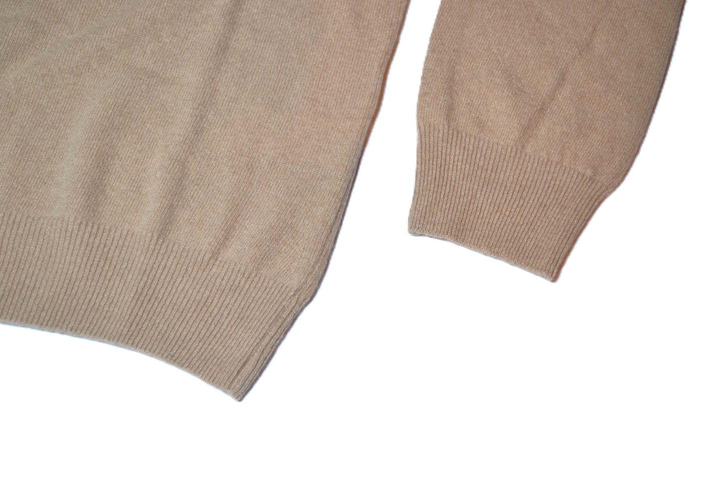 100% cashmere sweater, Made in Italy with high neck, camel color