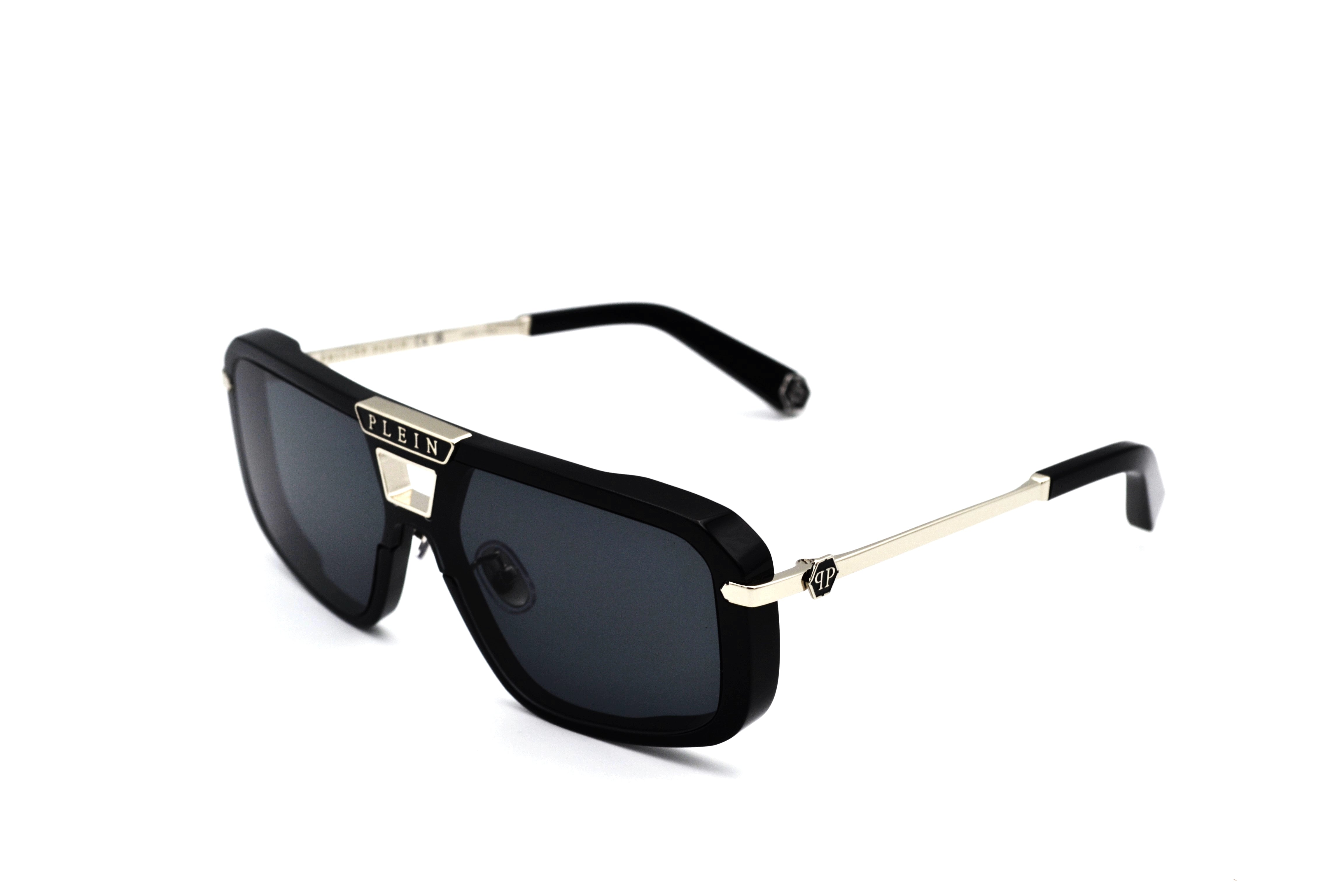 Gafas de sol Philipp Plein - Plein Legacy SPP008, Diseño de acetato y metal plateado para hombre