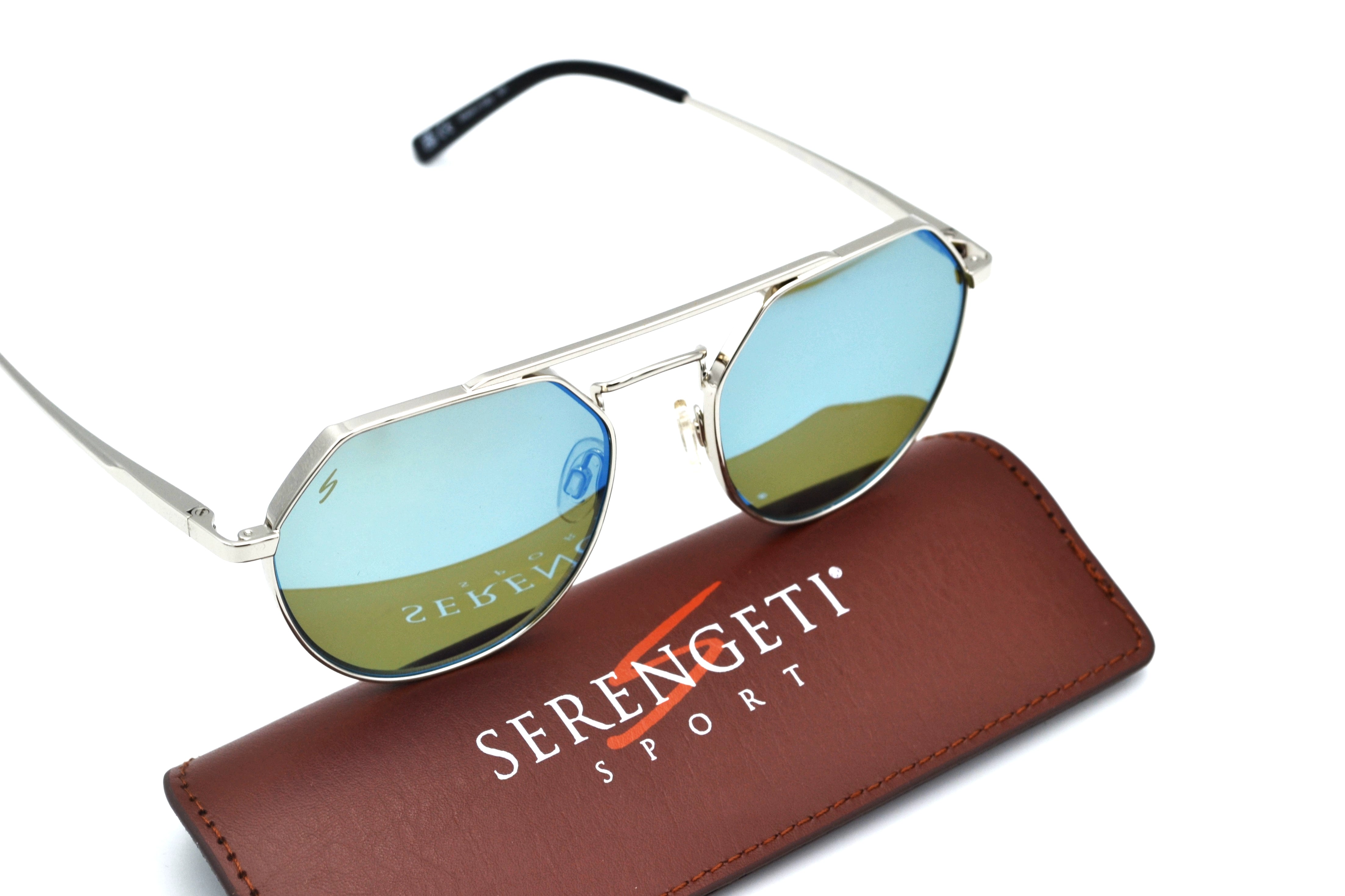 Gafas de sol Serengeti SHELBY SS533004 Diseño de metal plateado, unisex