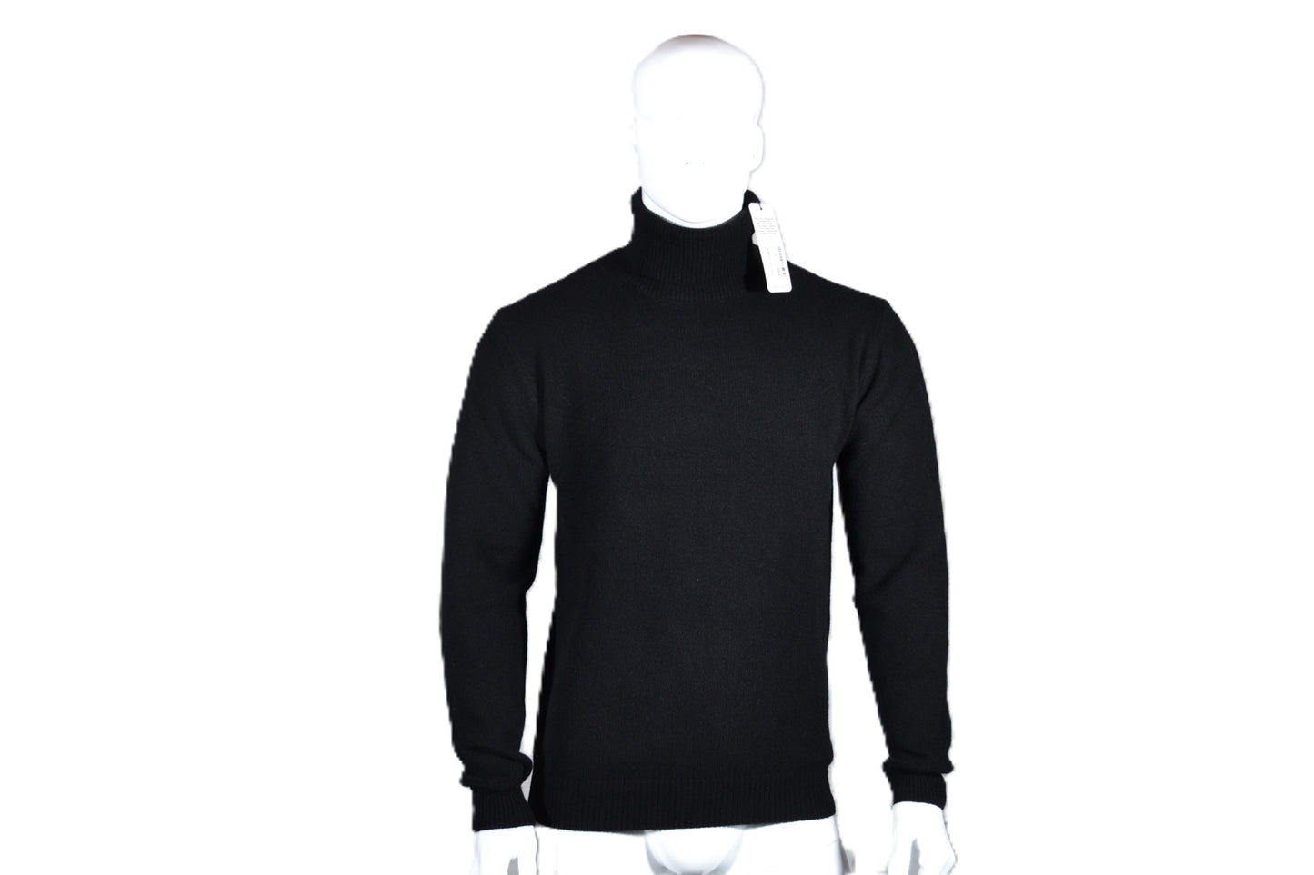 100% cashmere sweater, Made in Italy with high neck, black color