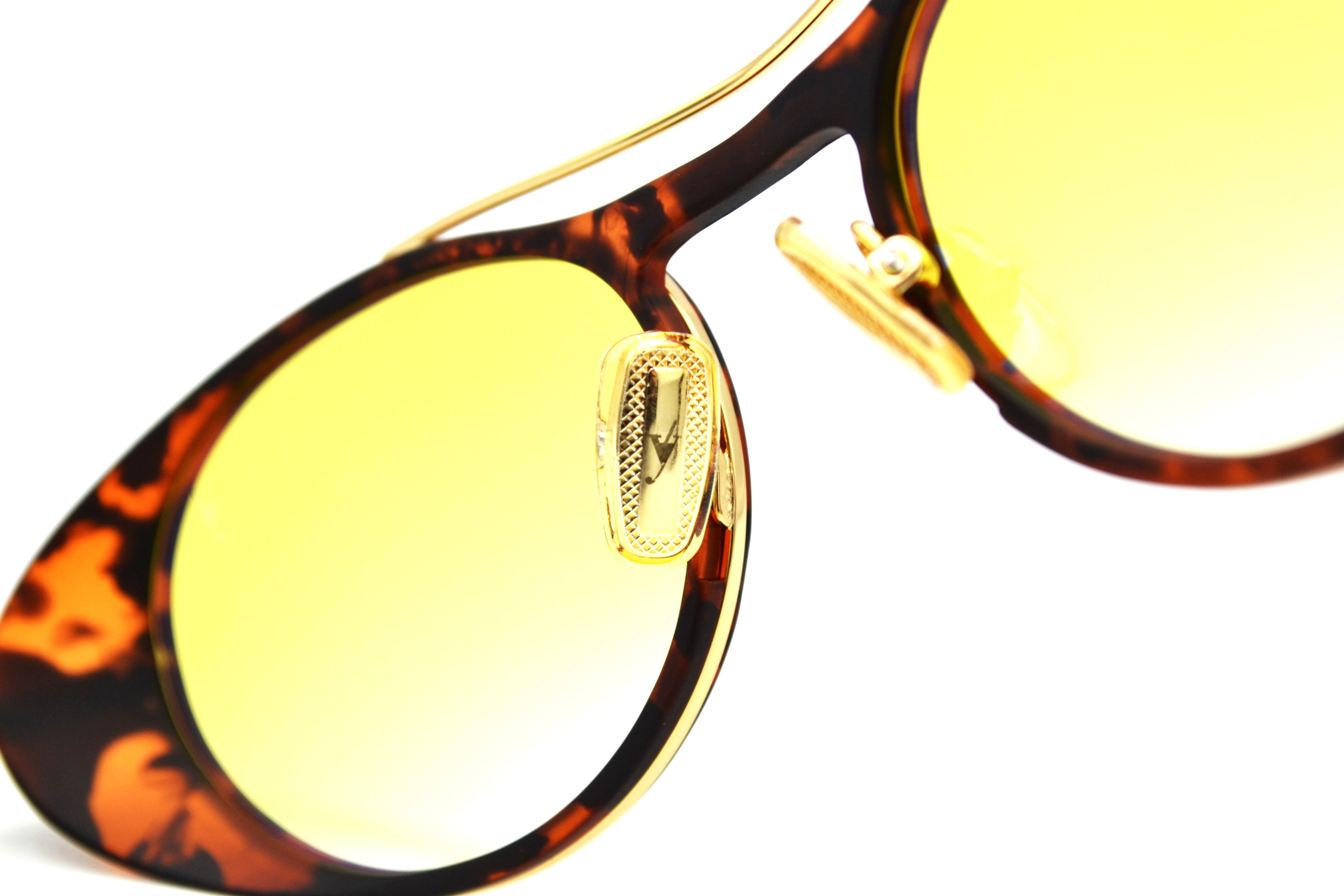 Gafas de sol Eyepetizer- HELEN, diseño ovalado de acetato y metal dorado, para mujer