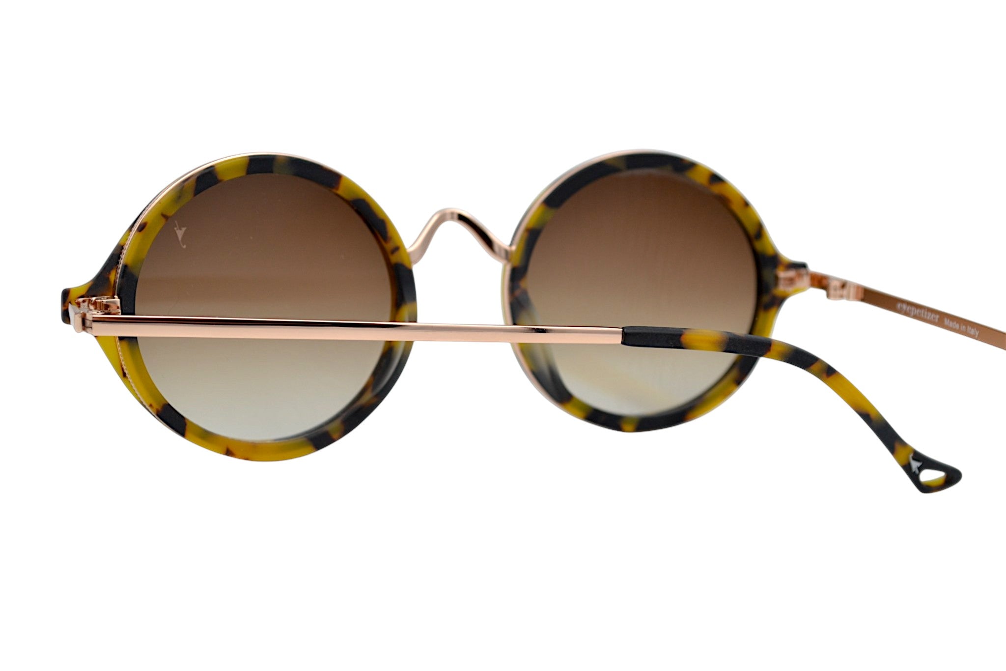 Gafas de sol Eyepetizer- Des Art diseño redondeado de acetato y metal dorado, para mujer