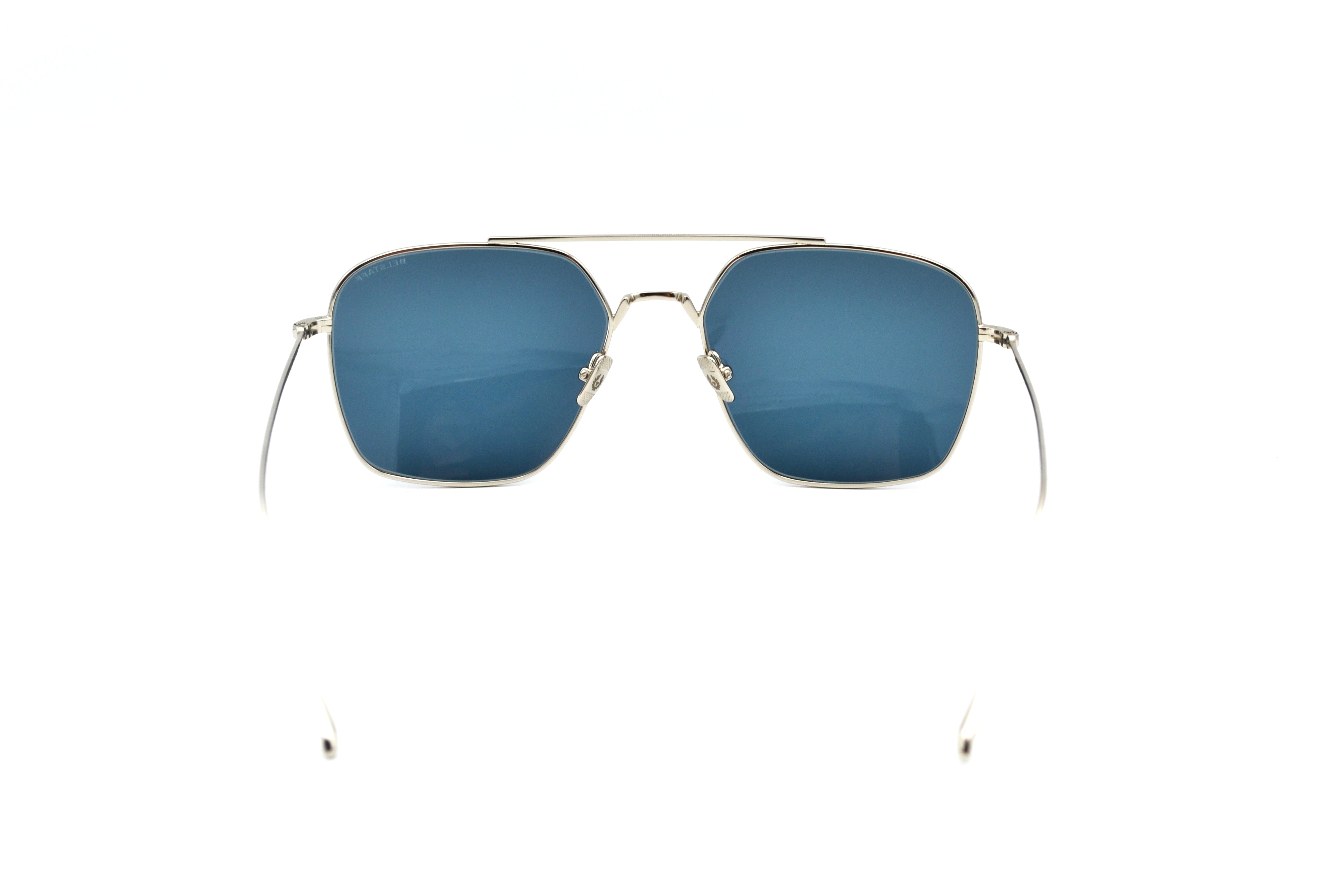 Gafas de sol Belstaff OUTLAW II Grey, Diseño rectangular de metal, Fabricado en Japón