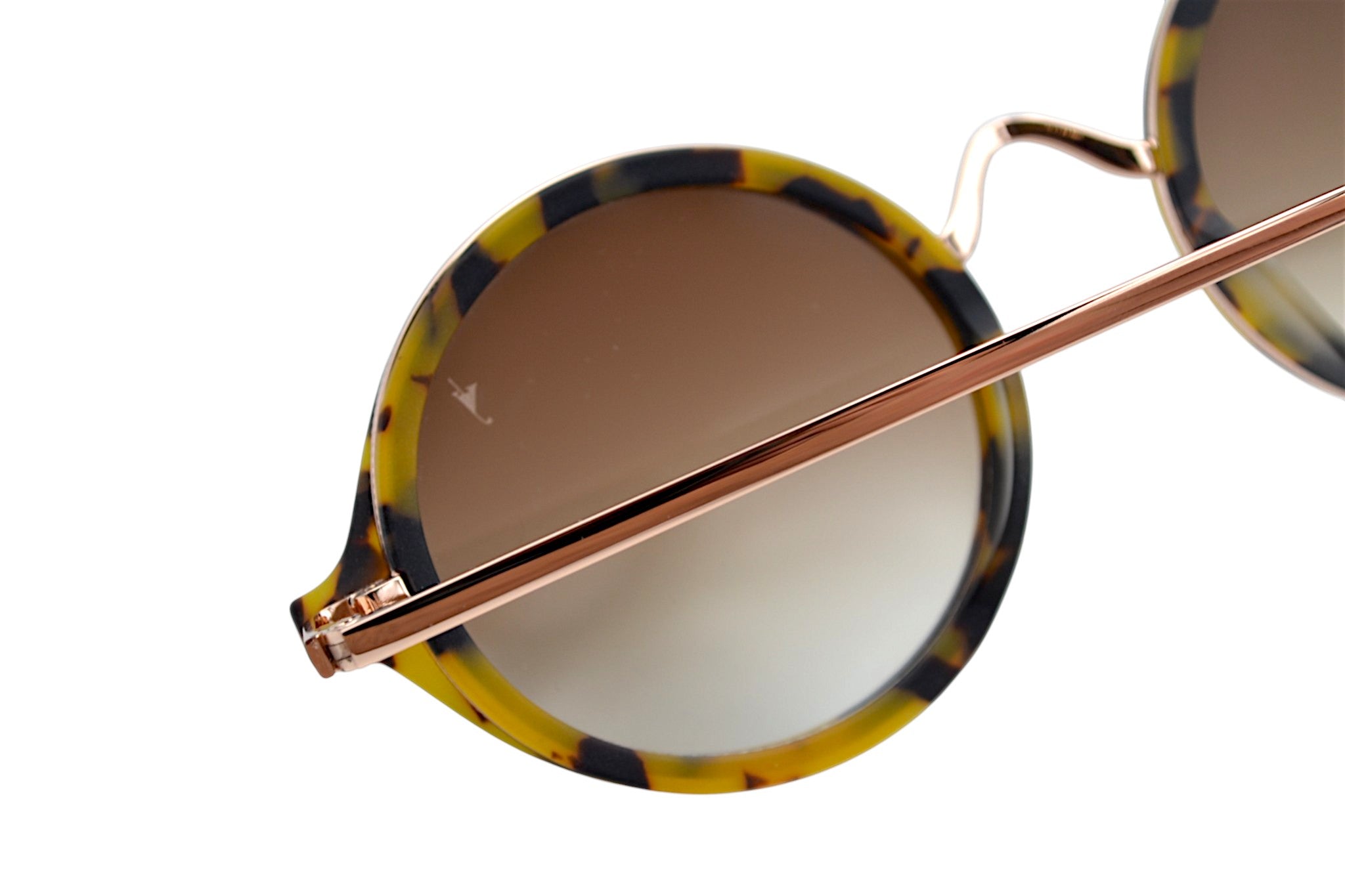 Gafas de sol Eyepetizer- Des Art diseño redondeado de acetato y metal dorado, para mujer