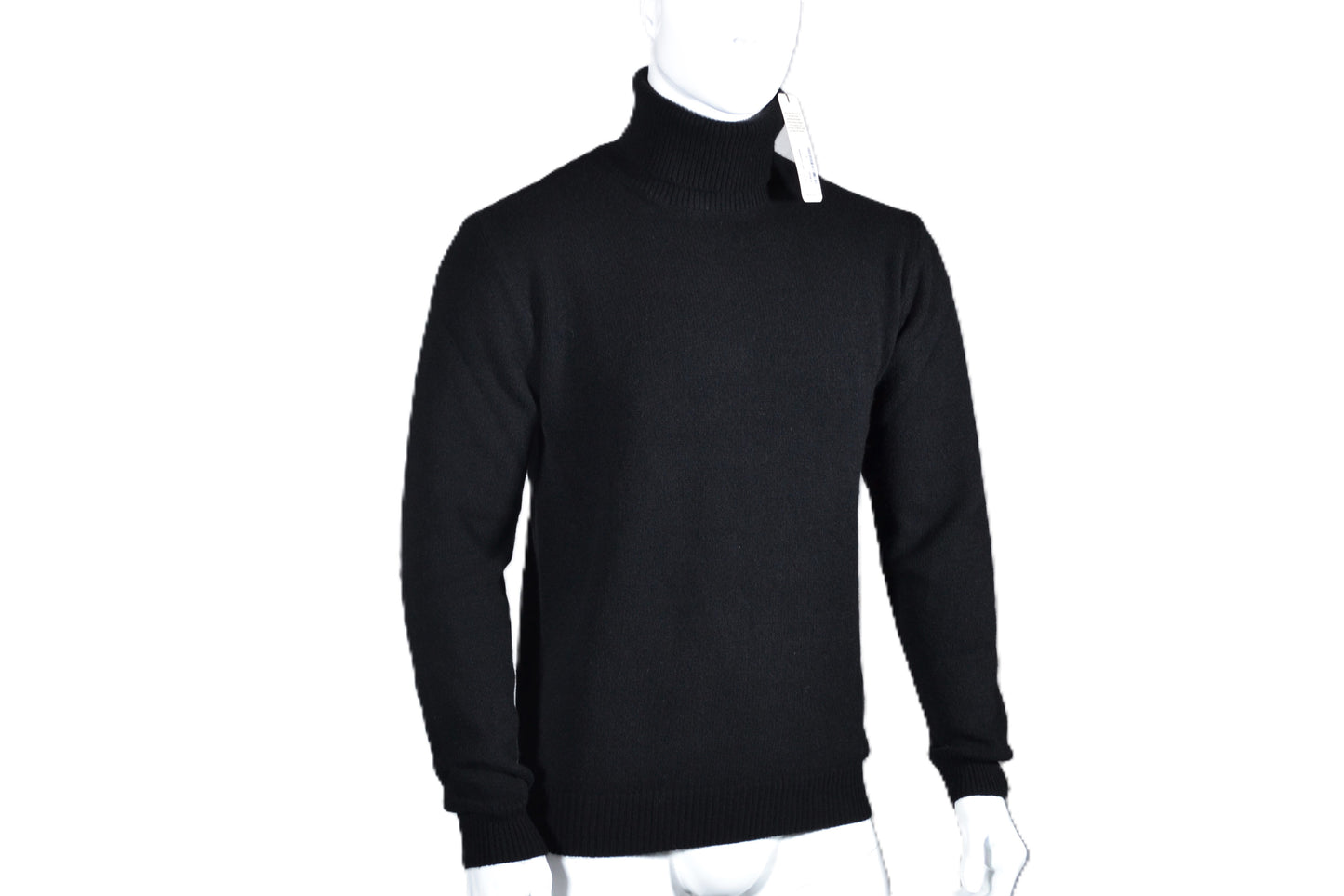 100% cashmere sweater, Made in Italy with high neck, black color