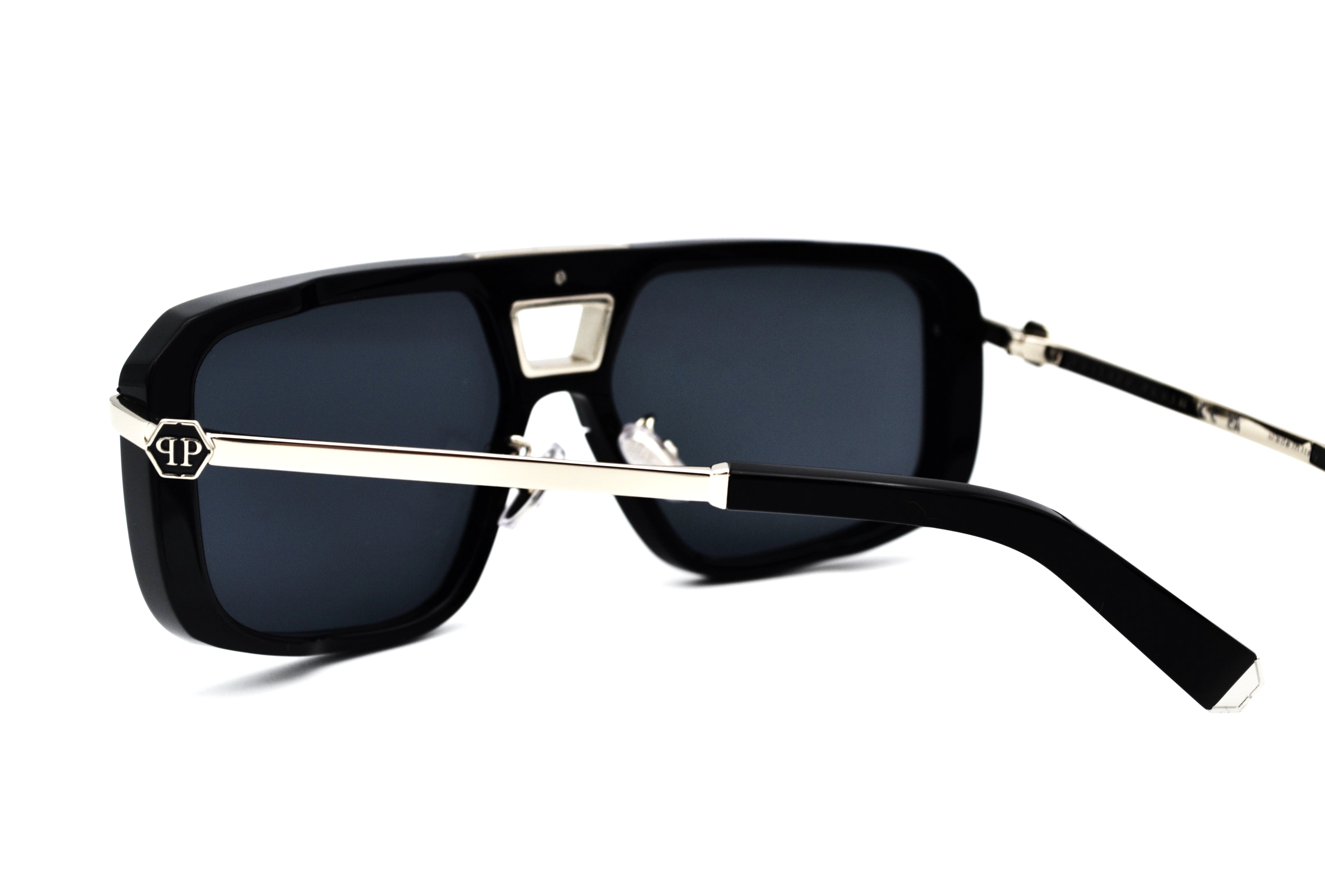 Philipp Plein Sunglasses - Plein Legacy SPP008, Acetate and silver metal design for men