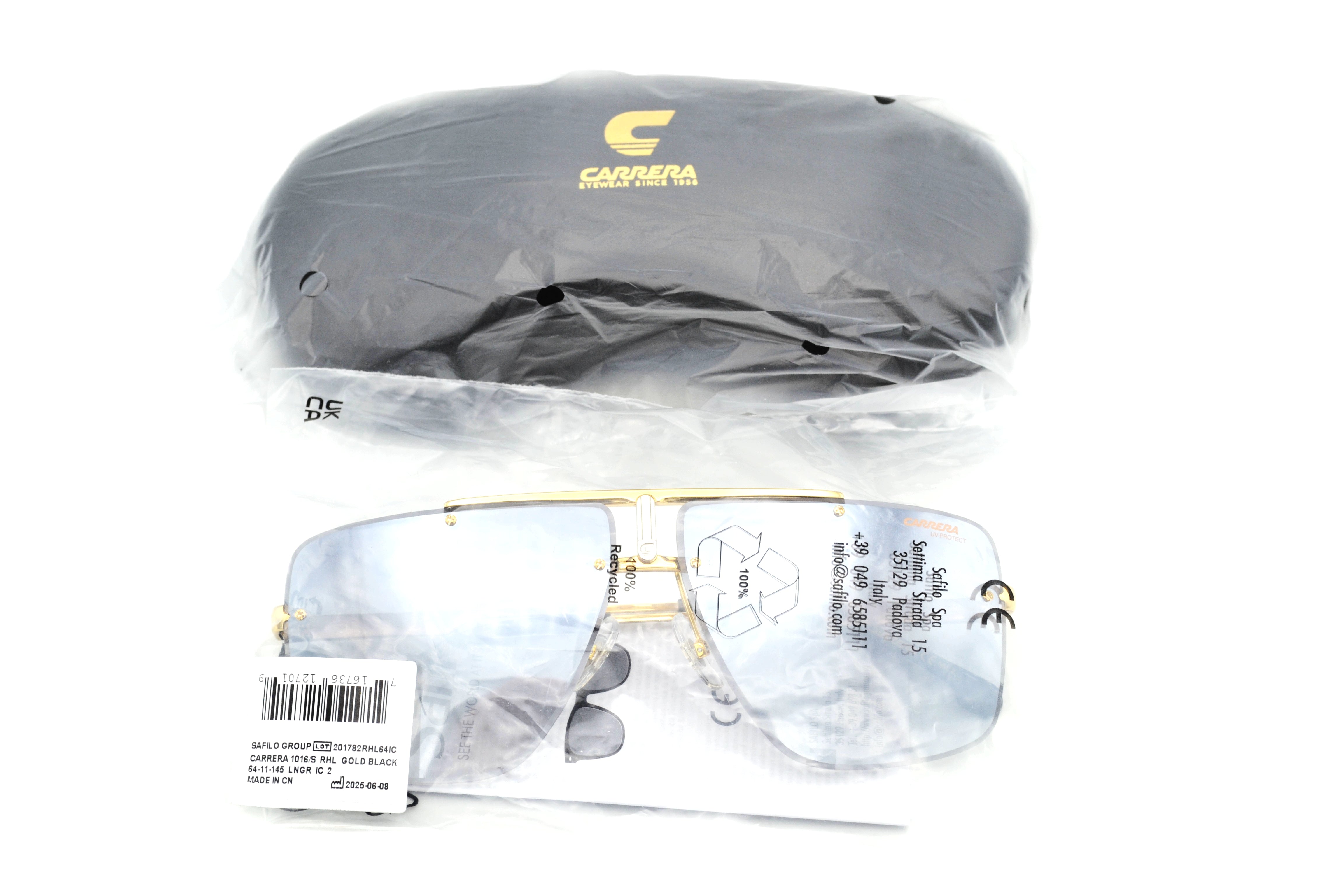 CARRERA sunglasses for men, rectangular design, gold metal 1016S RHLIC